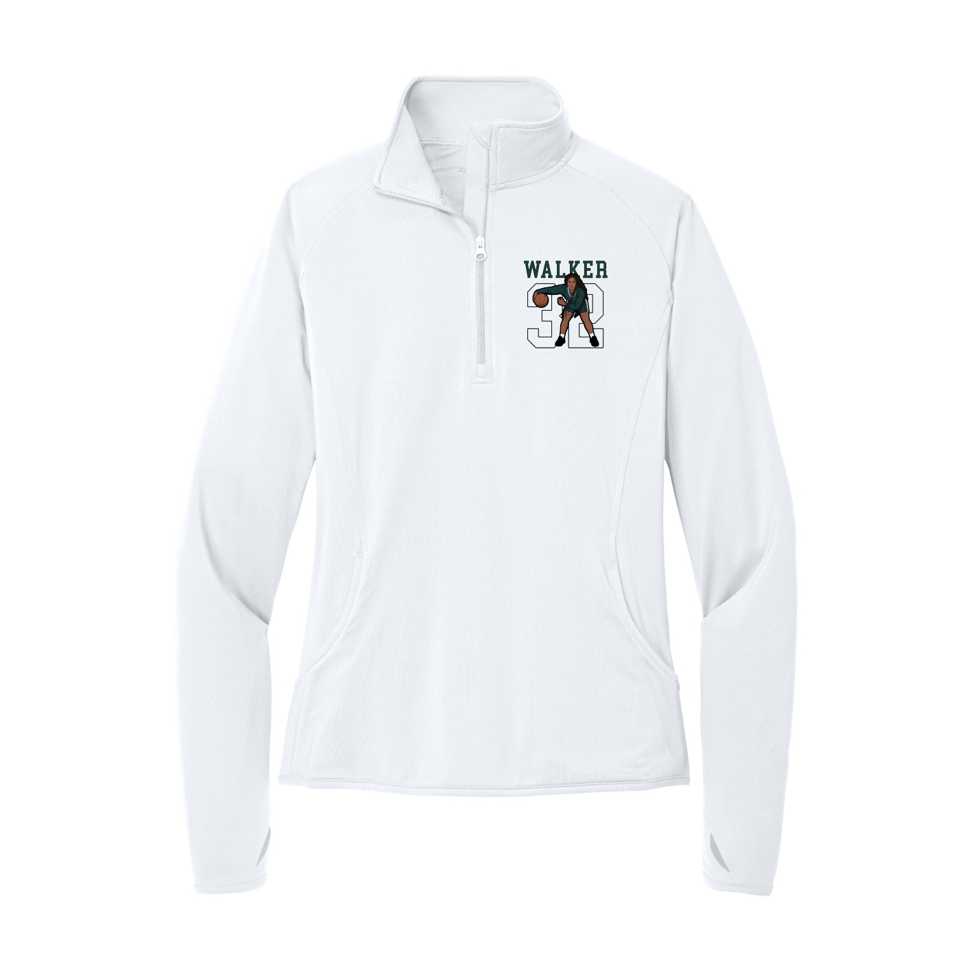 Women's Q-Zip Pullover — Shirsey in White