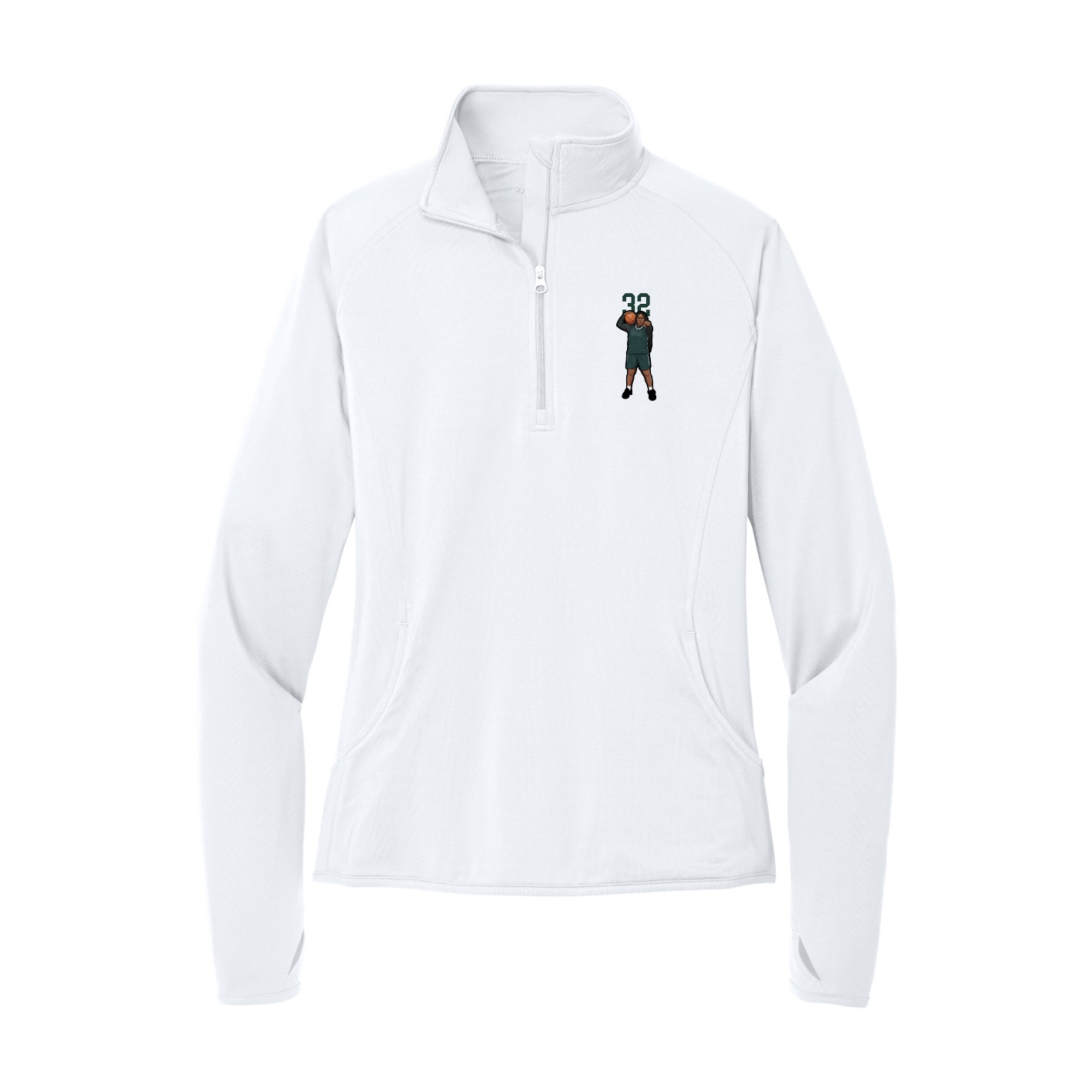 Women's Q-Zip Pullover — Classic in White