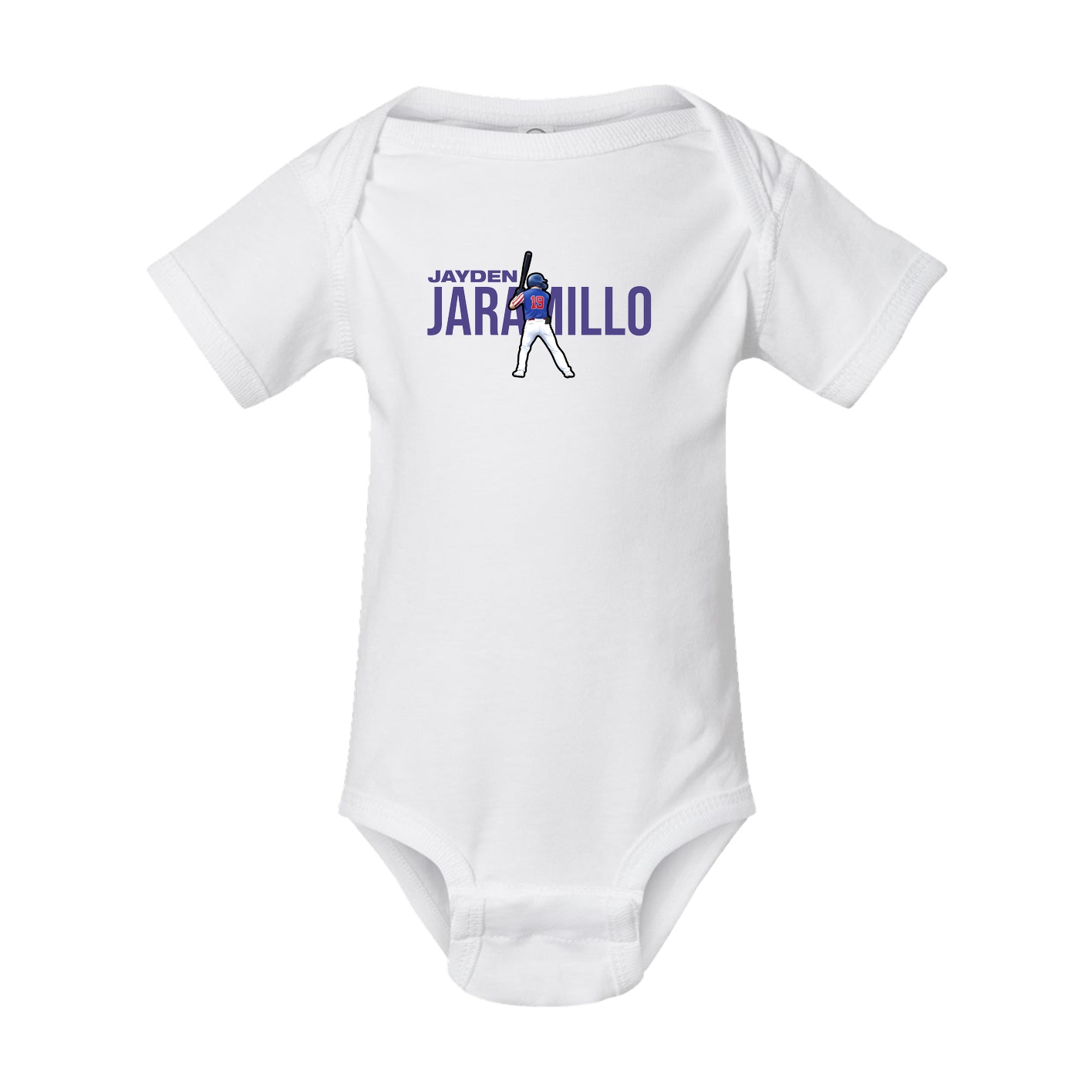 Baby Onesie — Player Name in White