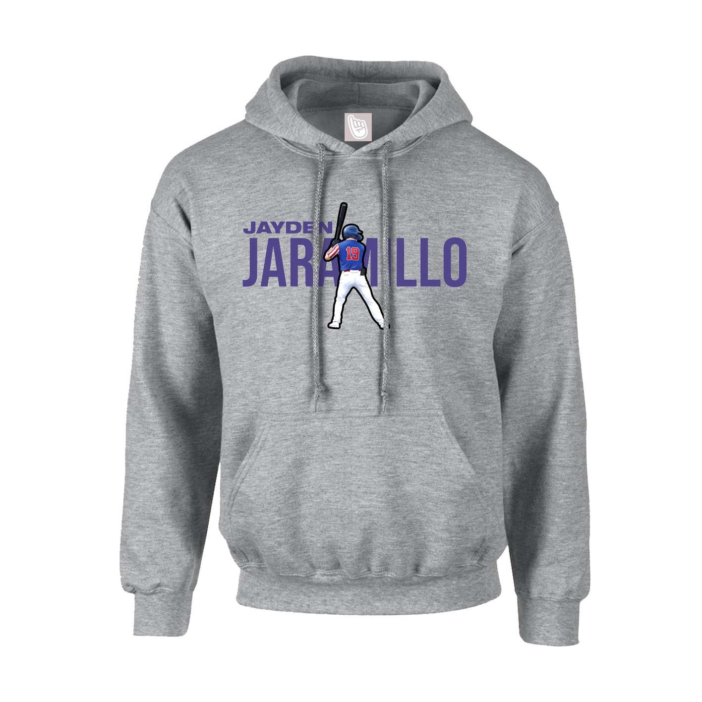 Youth Hoodie — Player Name in Grey