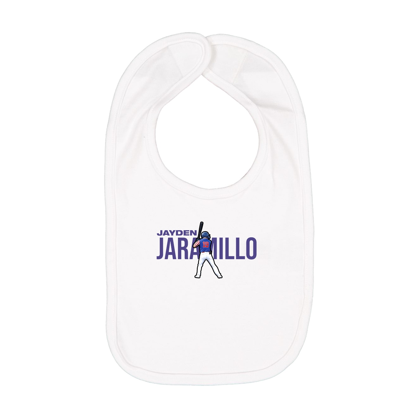 Infant Bib — Player Name in White
