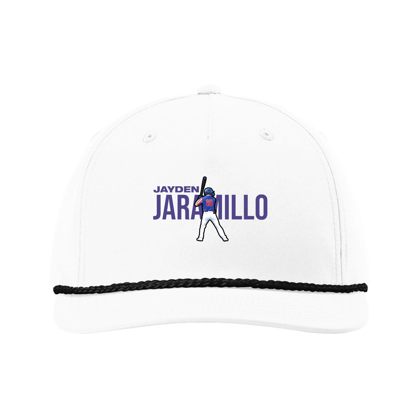 Five-Panel Classic Rope Cap — Player Name in White