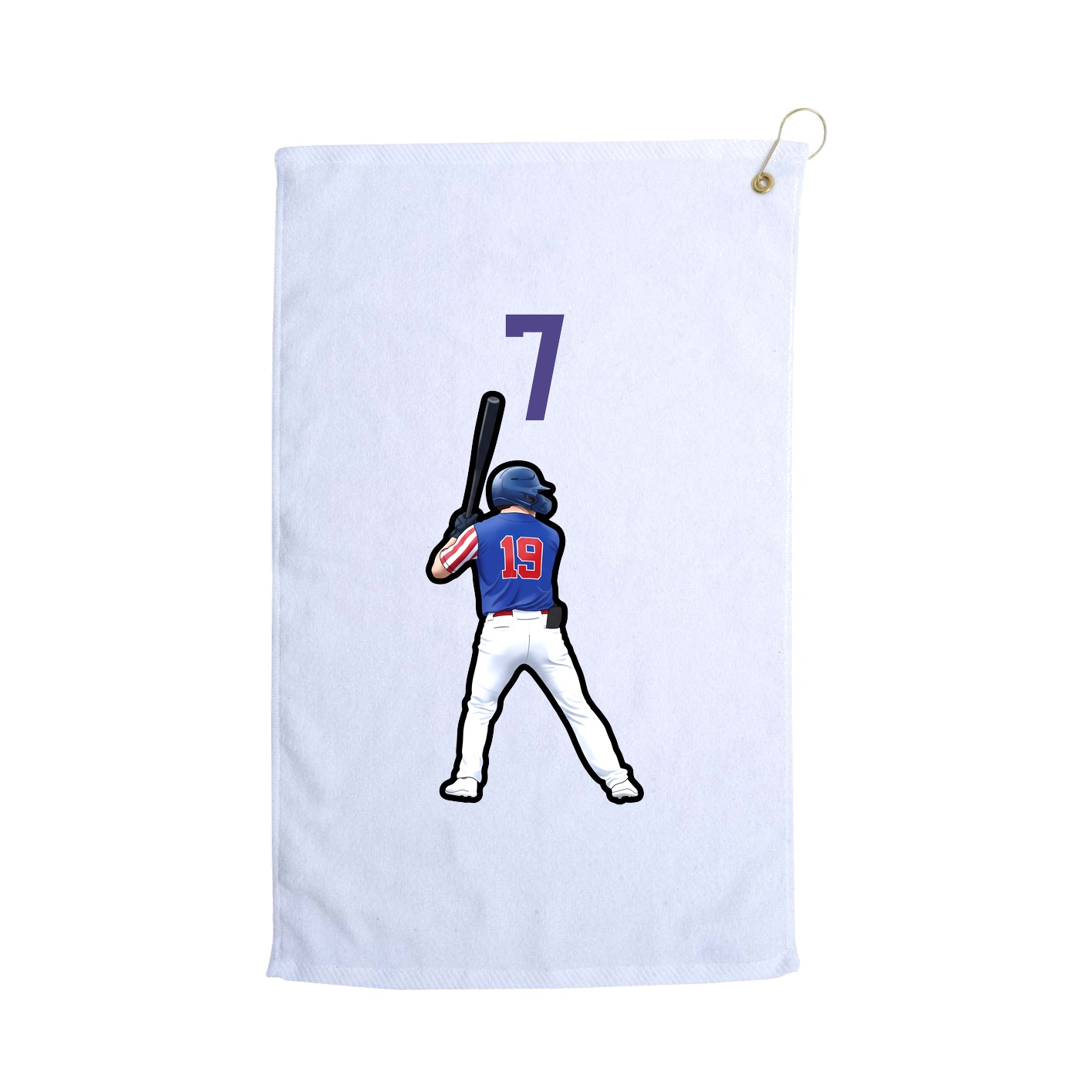 Golf Towel — Number Top in White