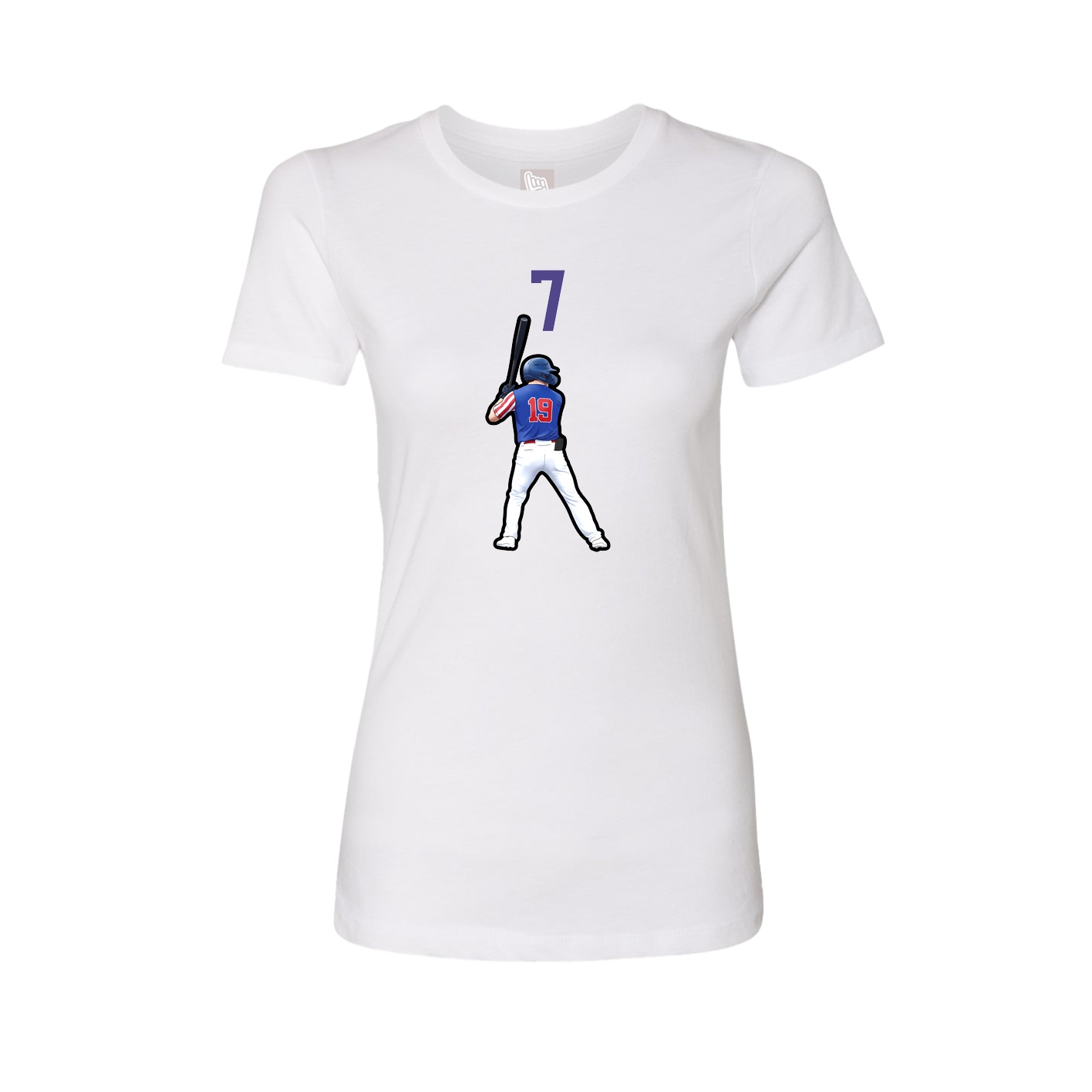Fitted Women's Tee — Number Top in White