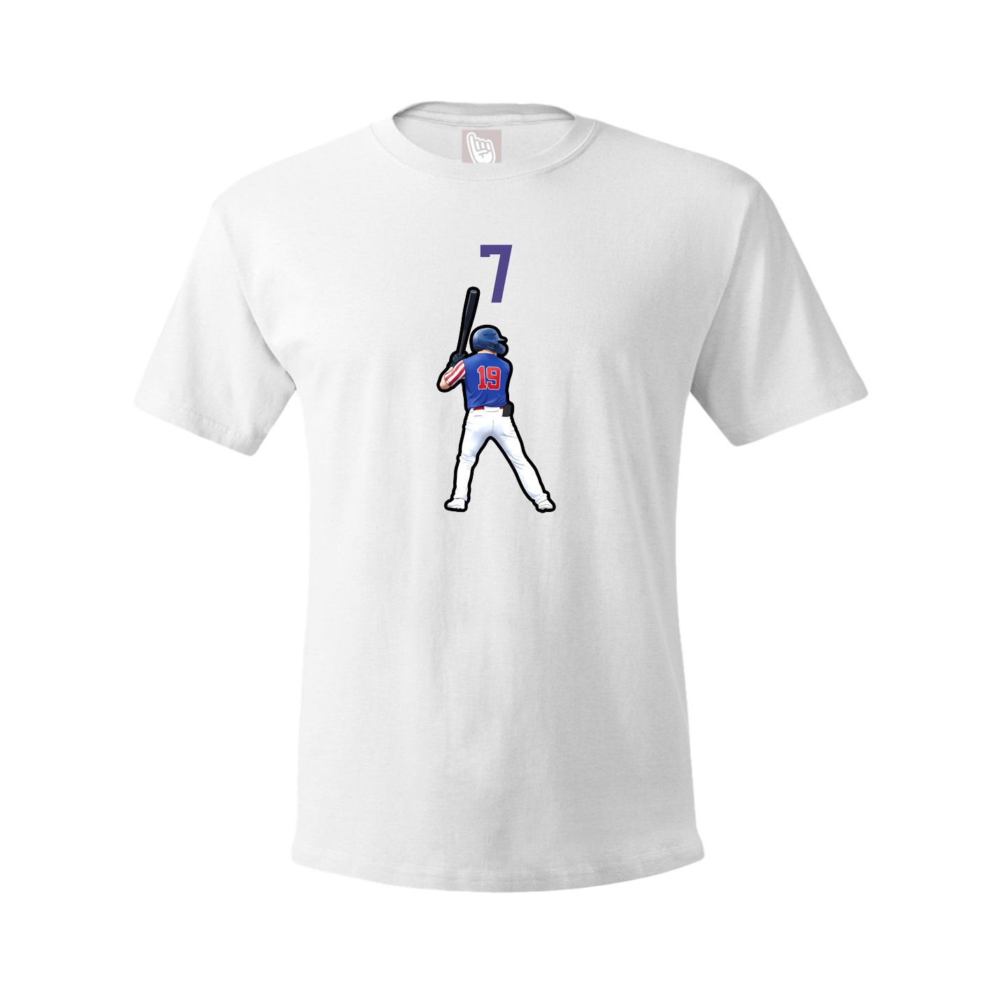 Youth Tee — Number Top in White