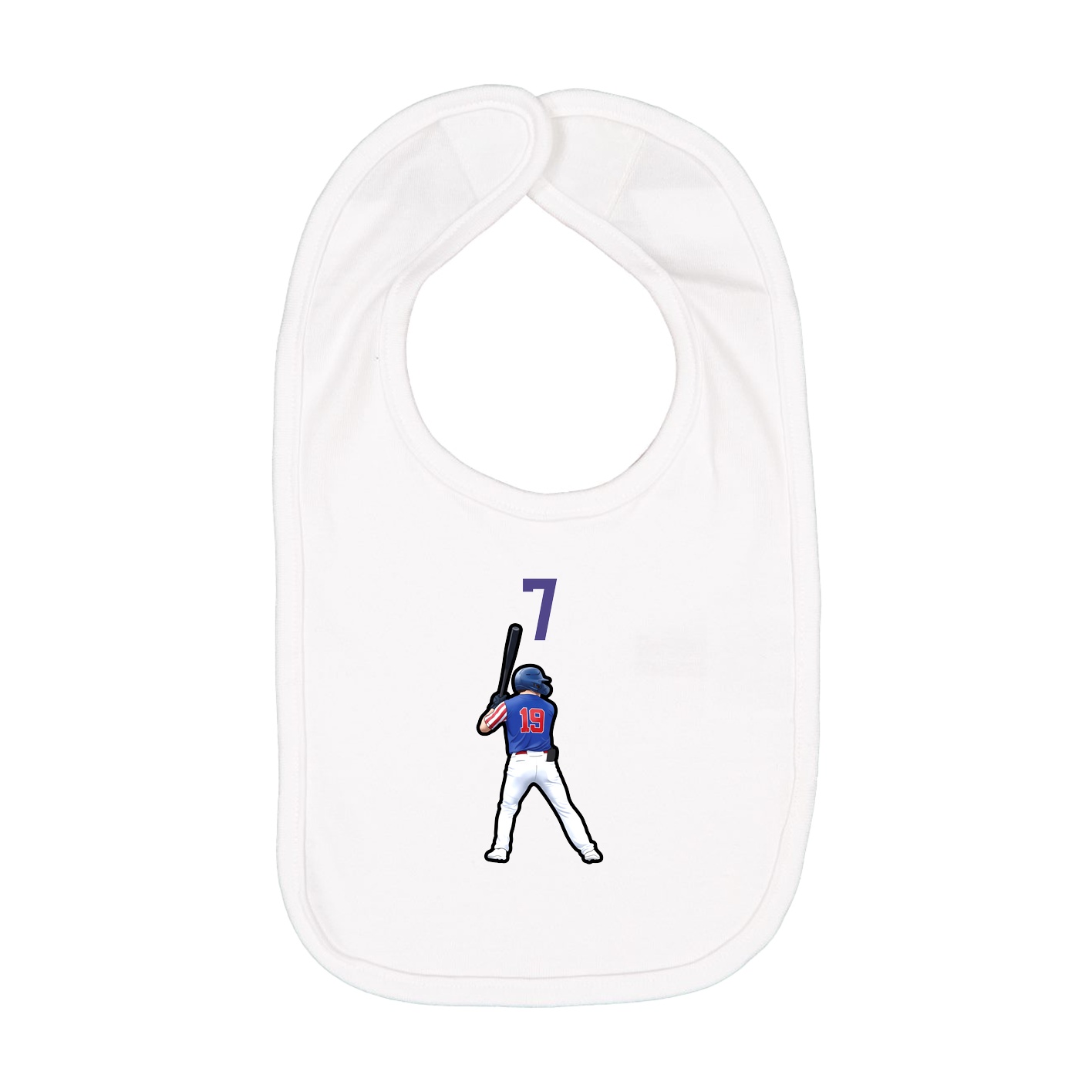 Infant Bib — Number Top in White