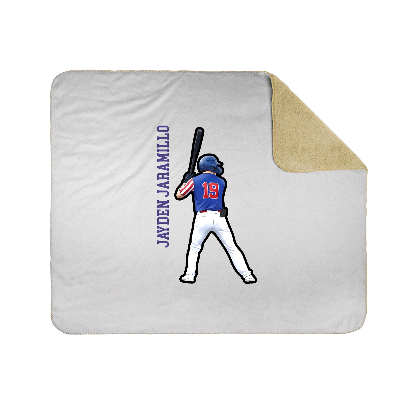 Throw Blanket — Name Vertical in White
