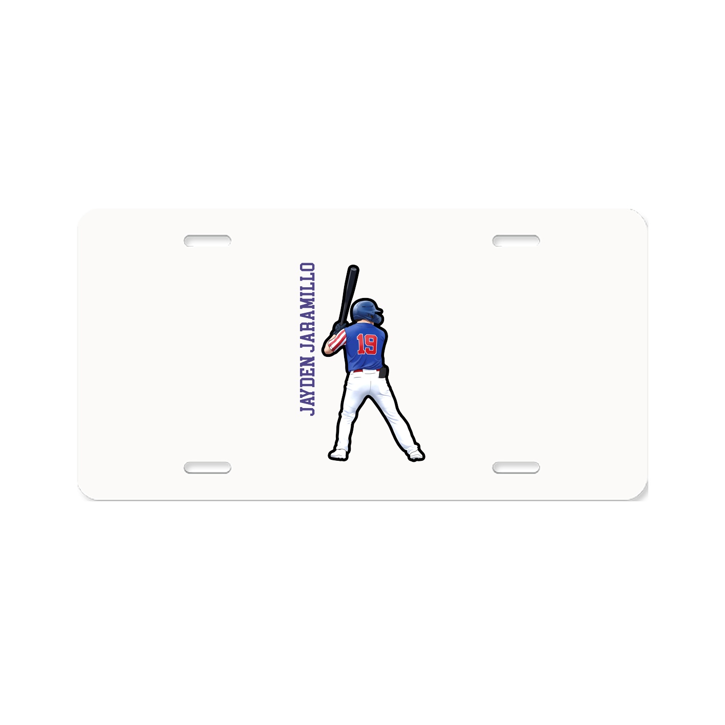 License Plate — Name Vertical in Classic