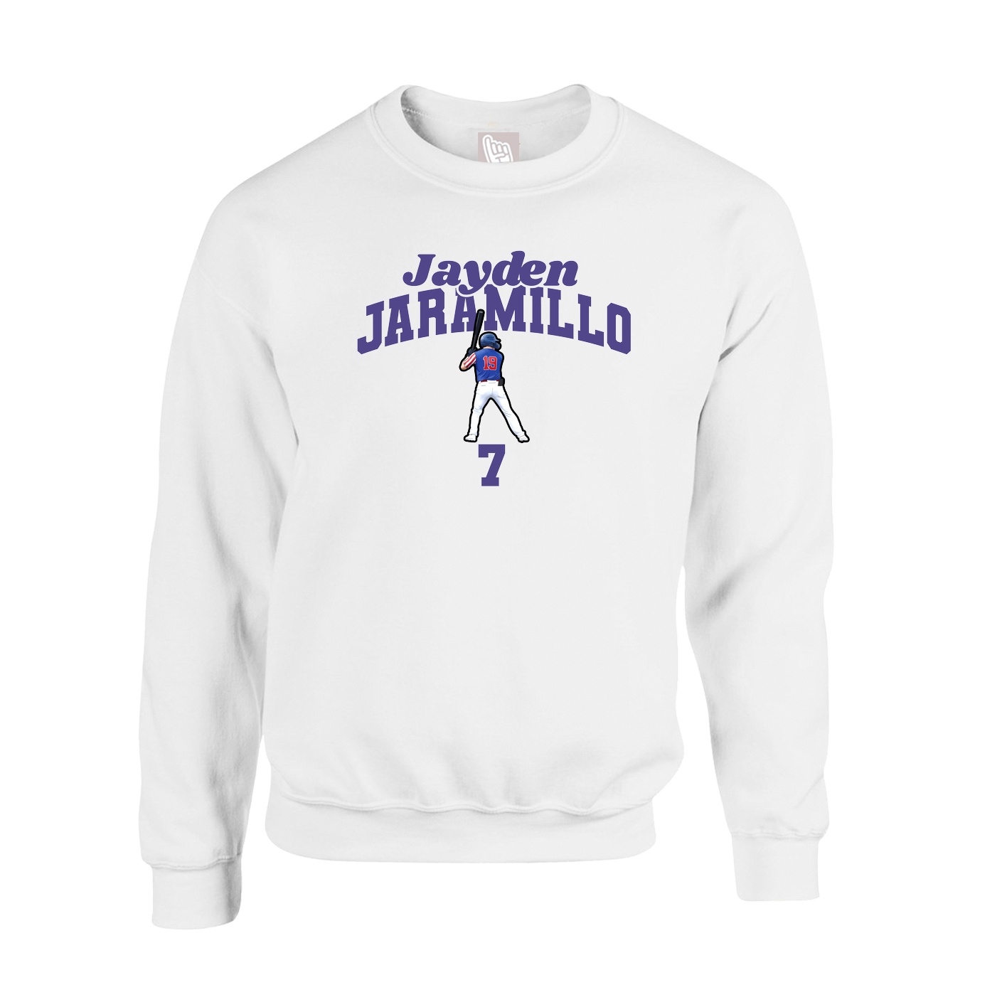 Fleece Crew — Signature Arch in White