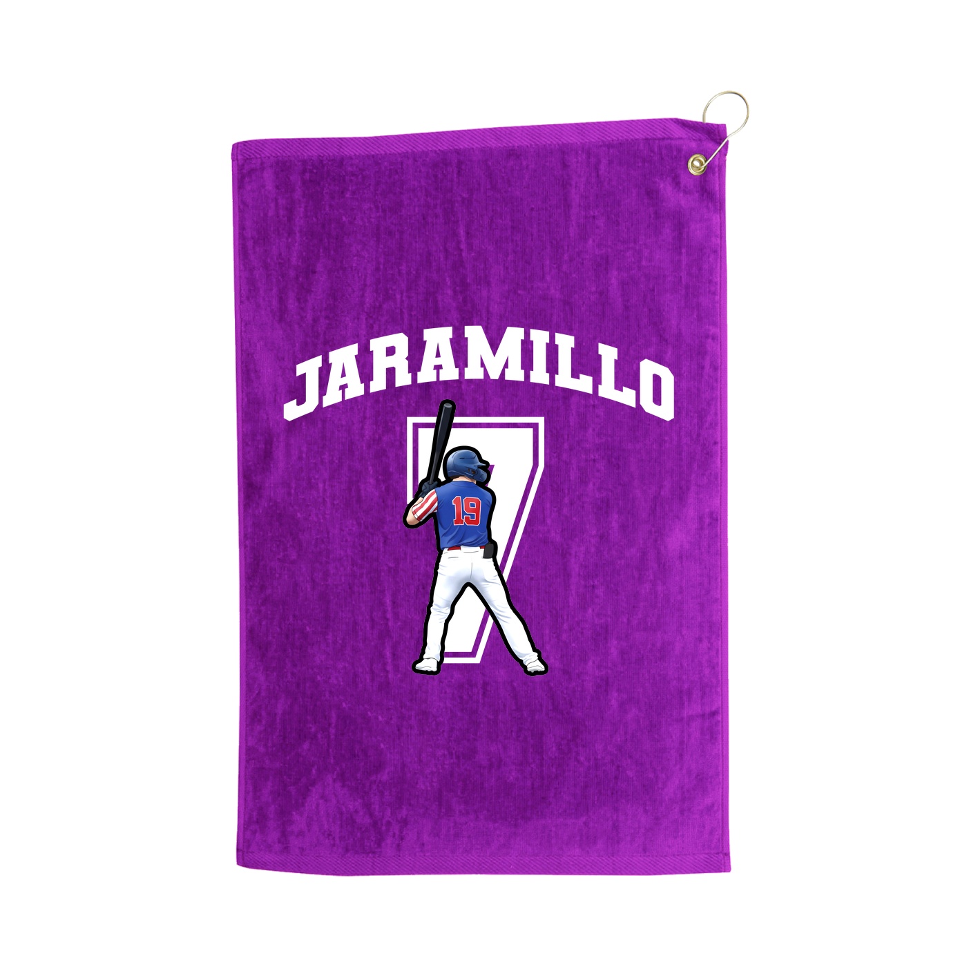 Golf Towel — Number in Purple