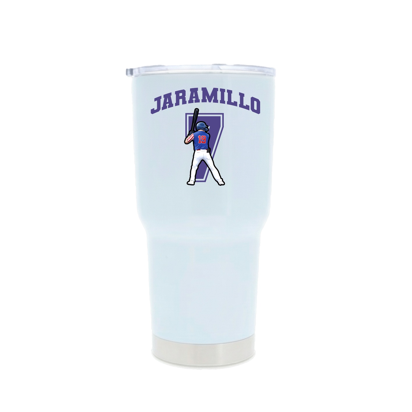 30oz Stainless Steel Tumbler — Number in White