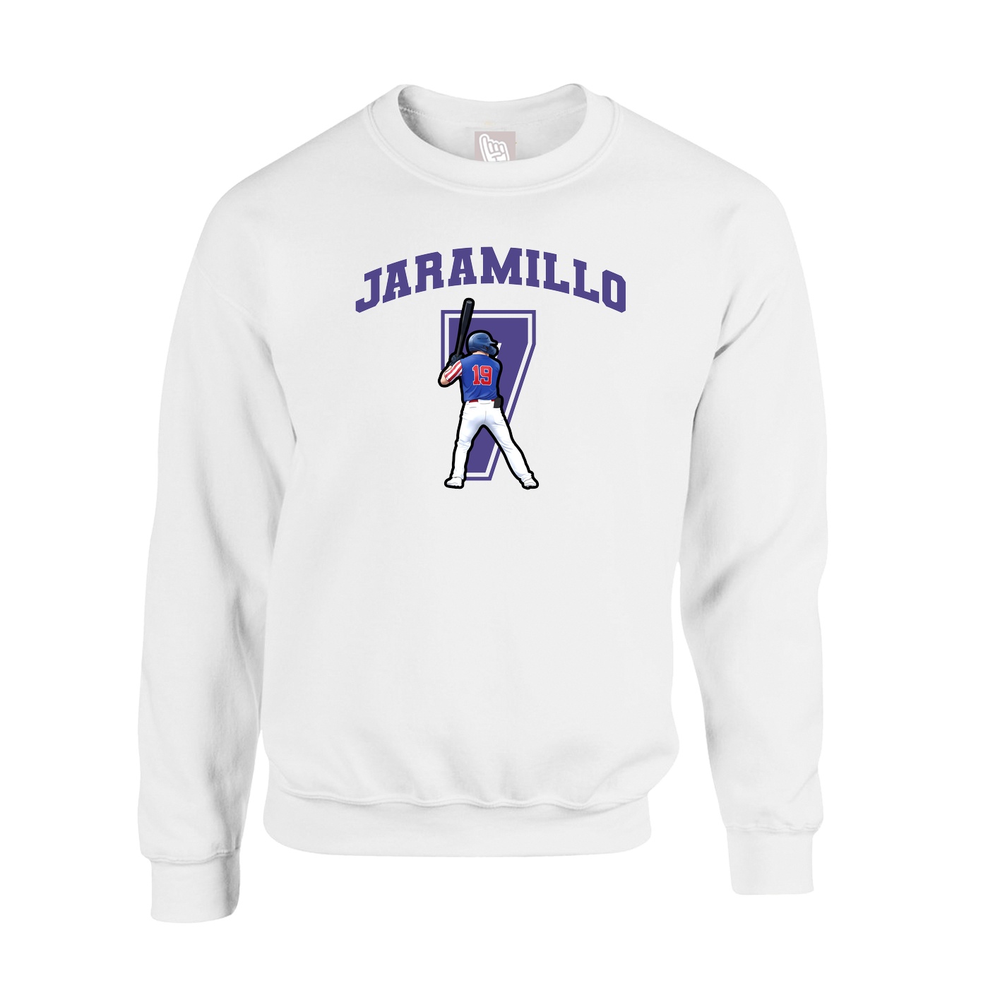 Fleece Crew — Number in White