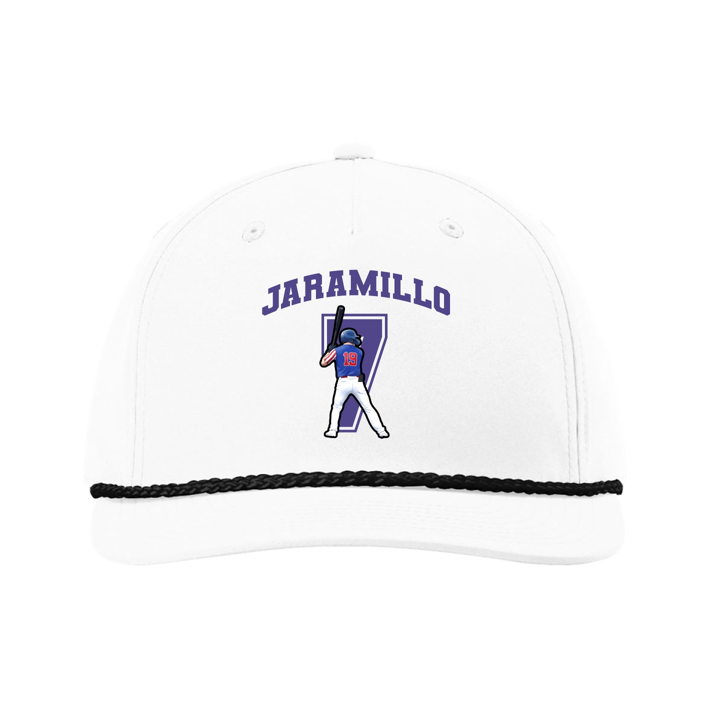 Five-Panel Classic Rope Cap — Number in White