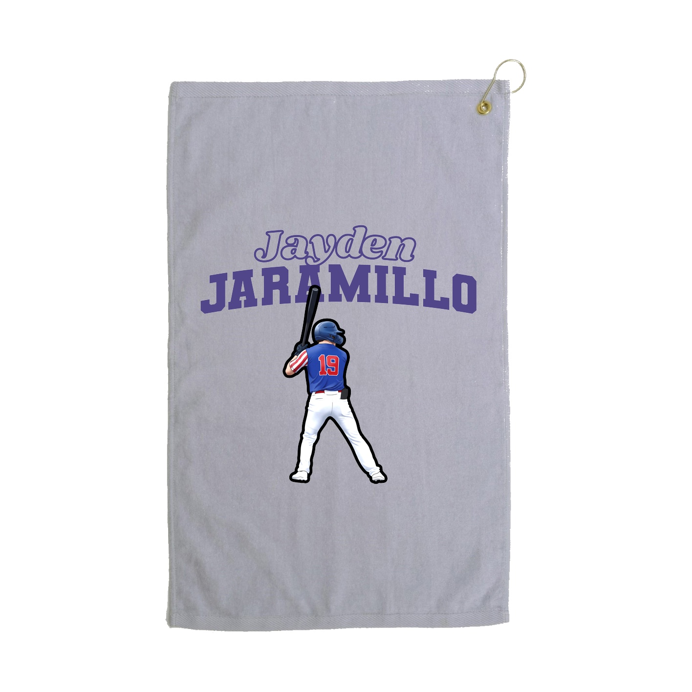 Golf Towel — Name Arch in Grey