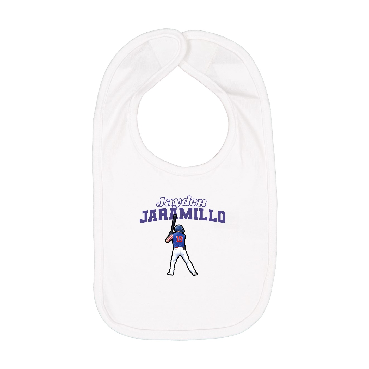Infant Bib — Name Arch in White