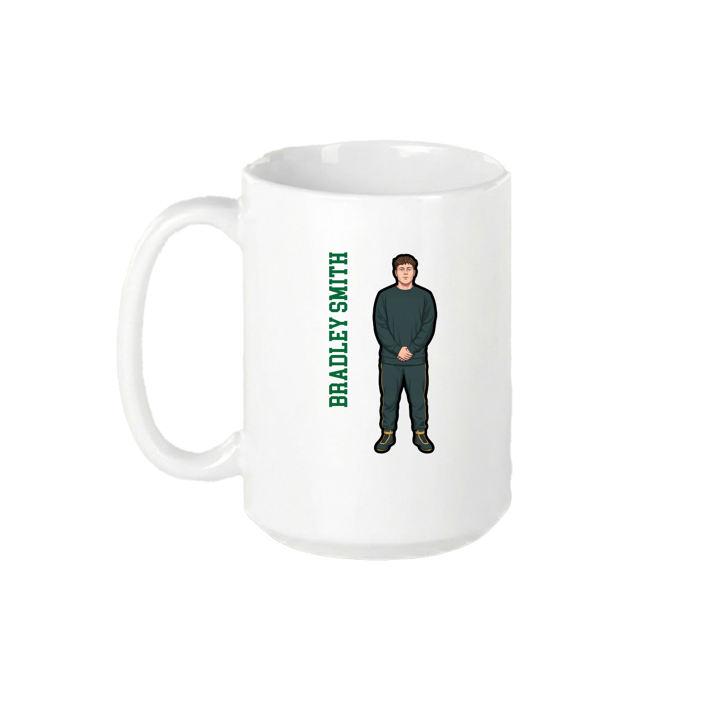 15oz Coffee Mug — Name Vertical in White