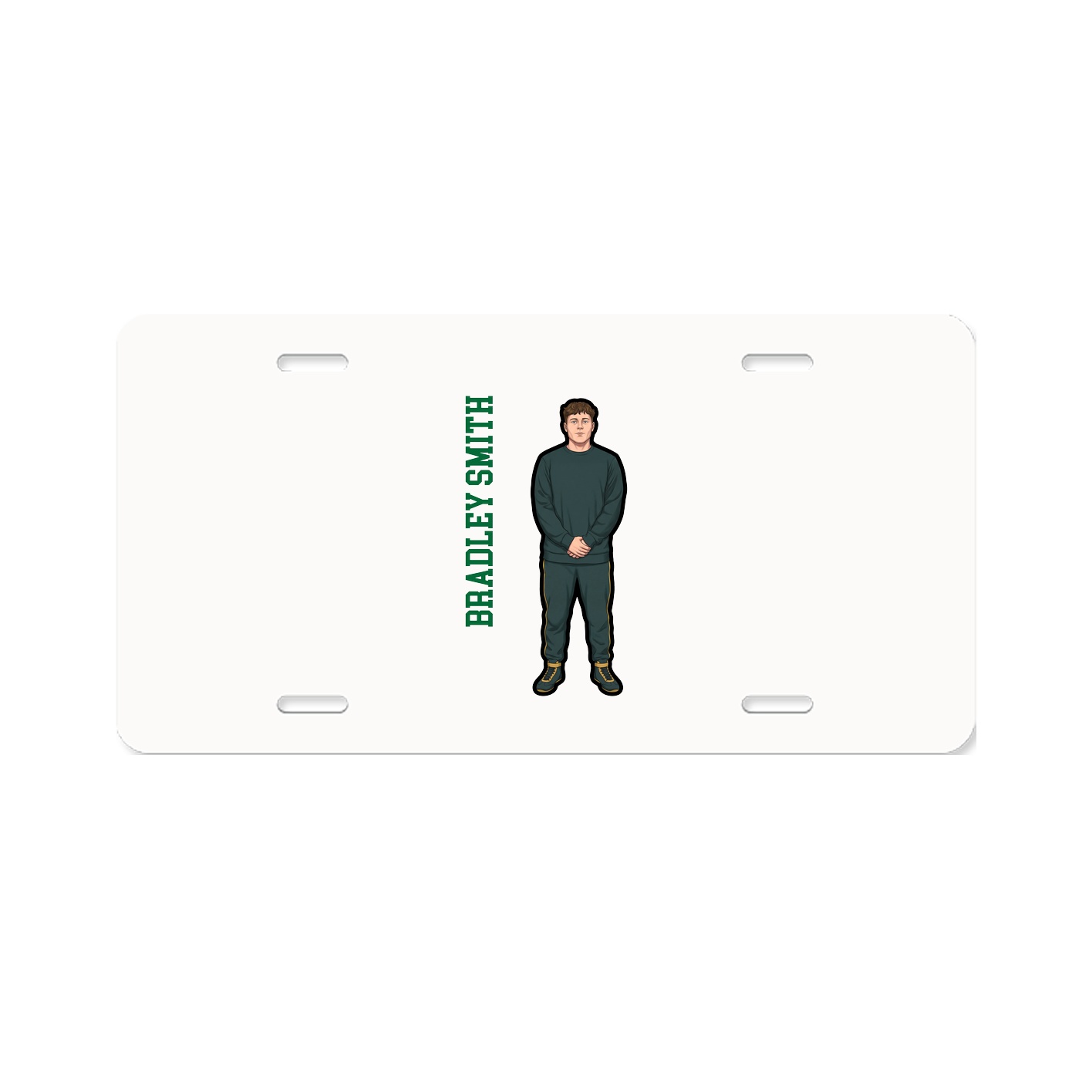 License Plate — Name Vertical in Classic
