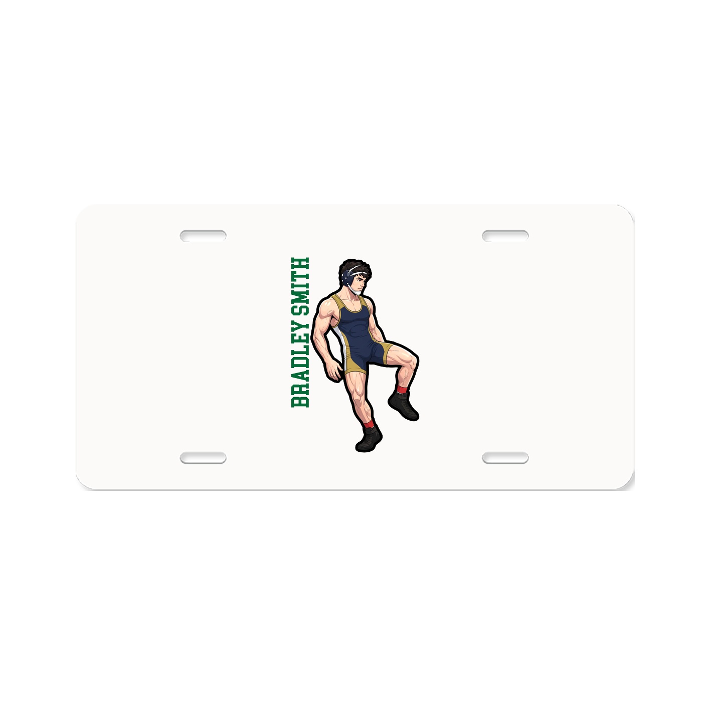 License Plate — Name Vertical in Classic