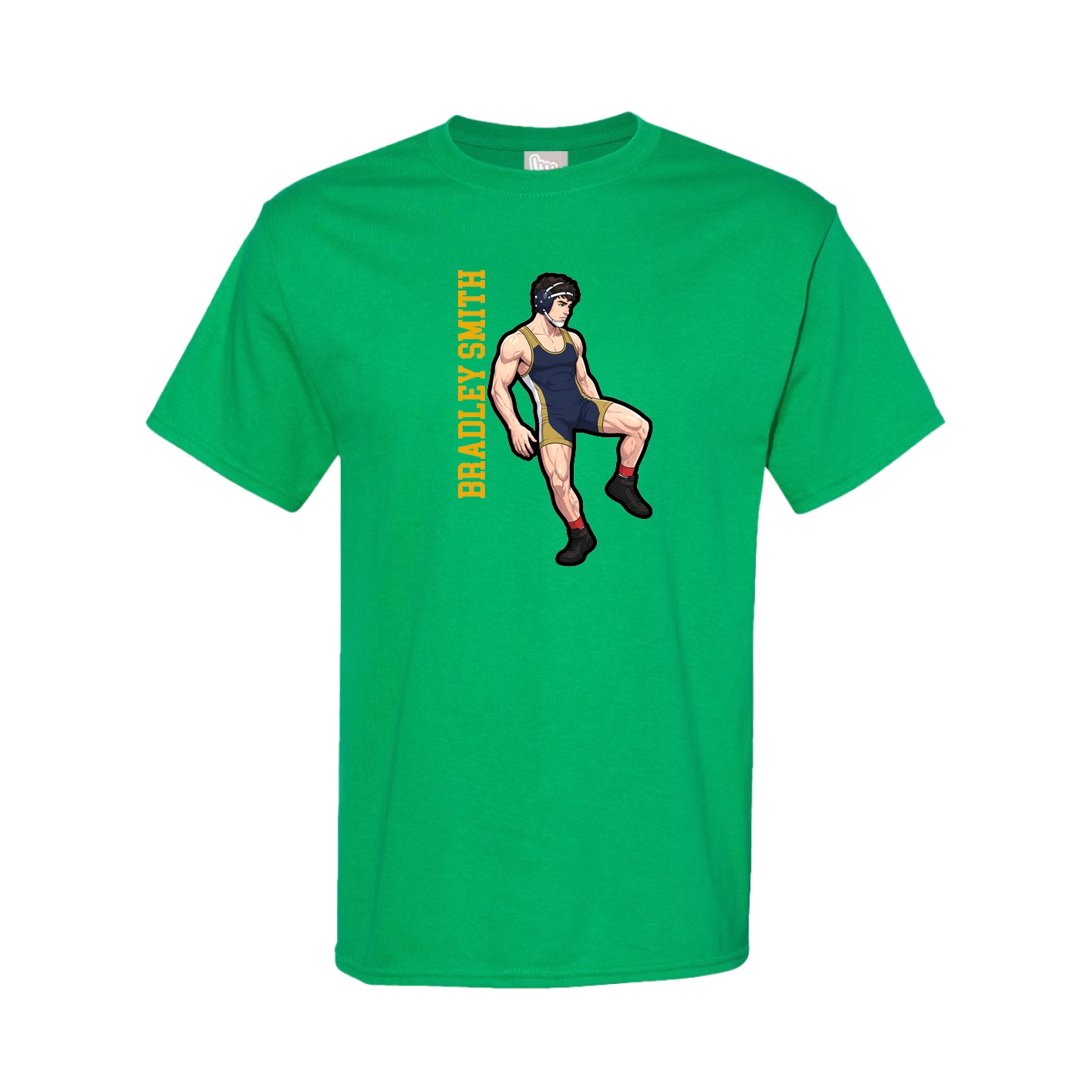 Youth Tee — Name Vertical in Green
