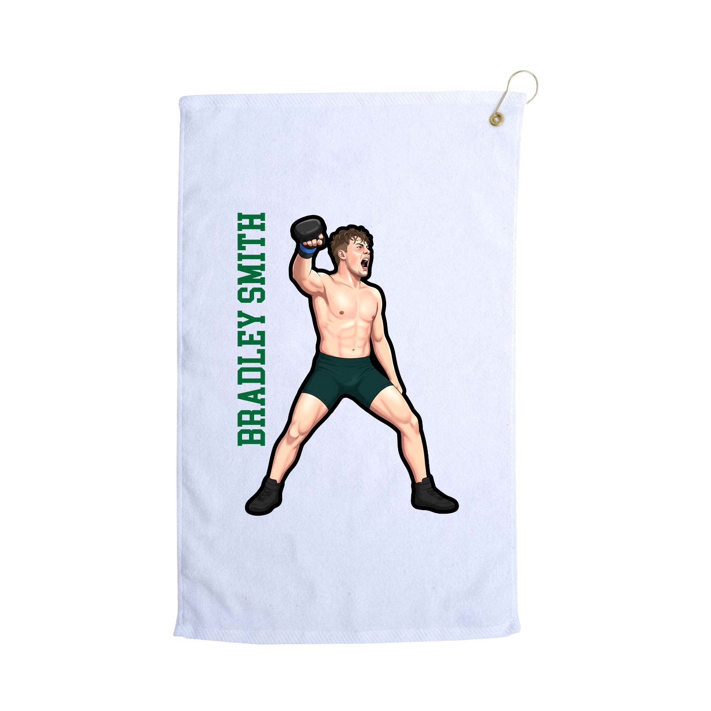 Golf Towel — Name Vertical in White