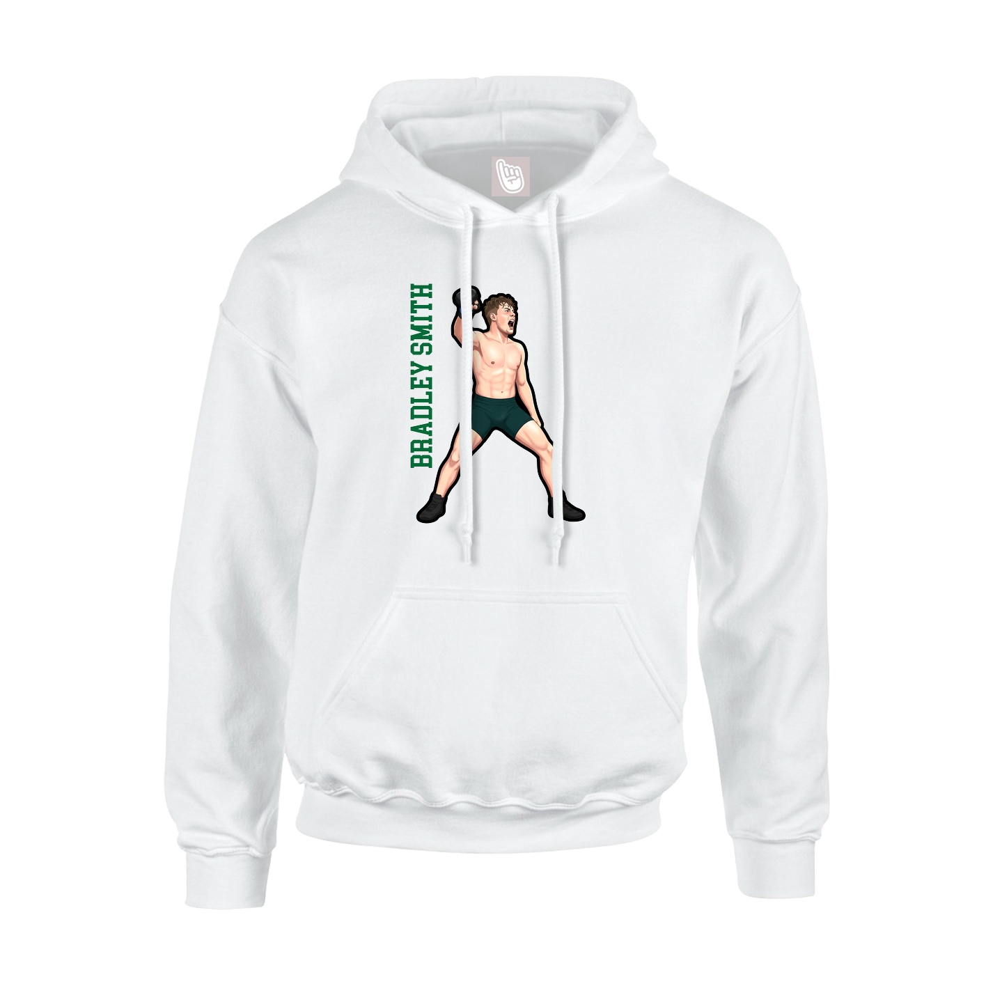 Hoodie — Name Vertical in White