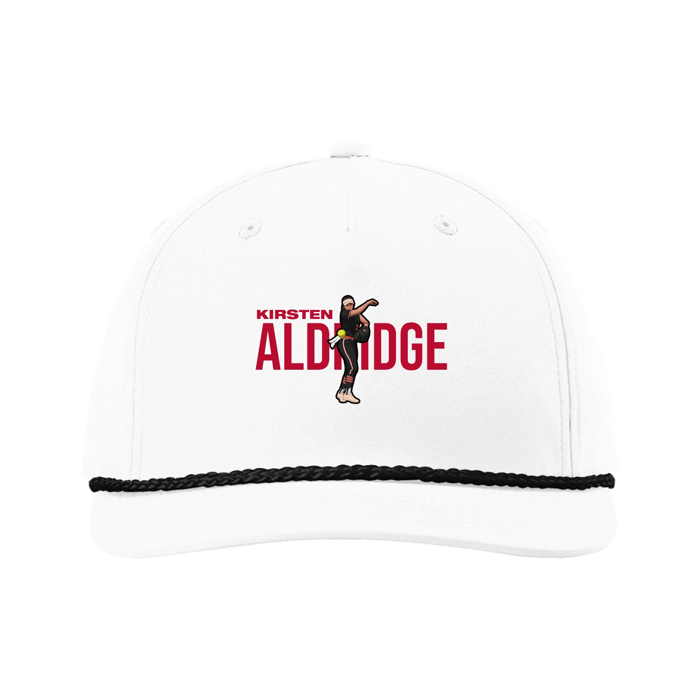 Five-Panel Classic Rope Cap — Player Name in White