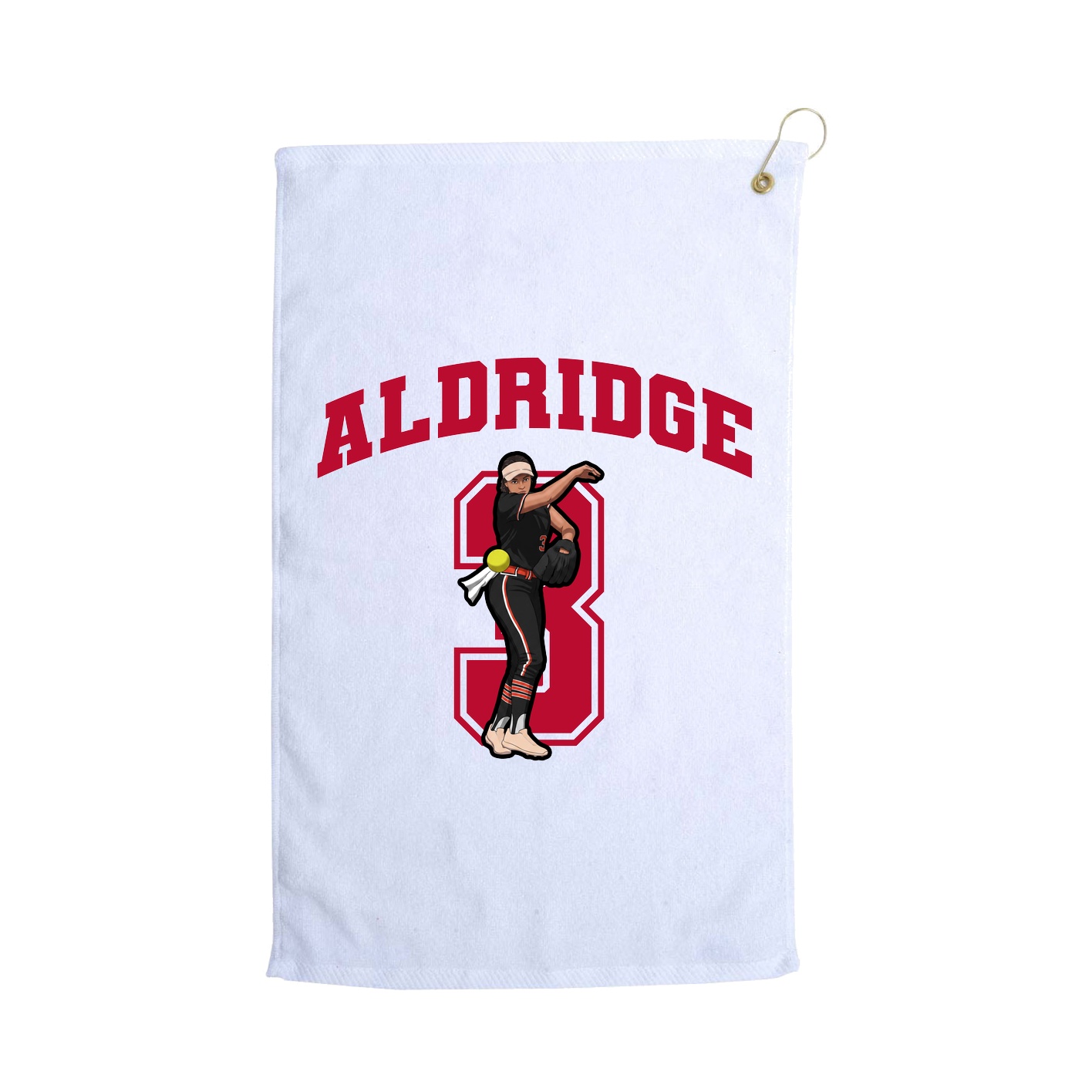 Golf Towel — Number in White