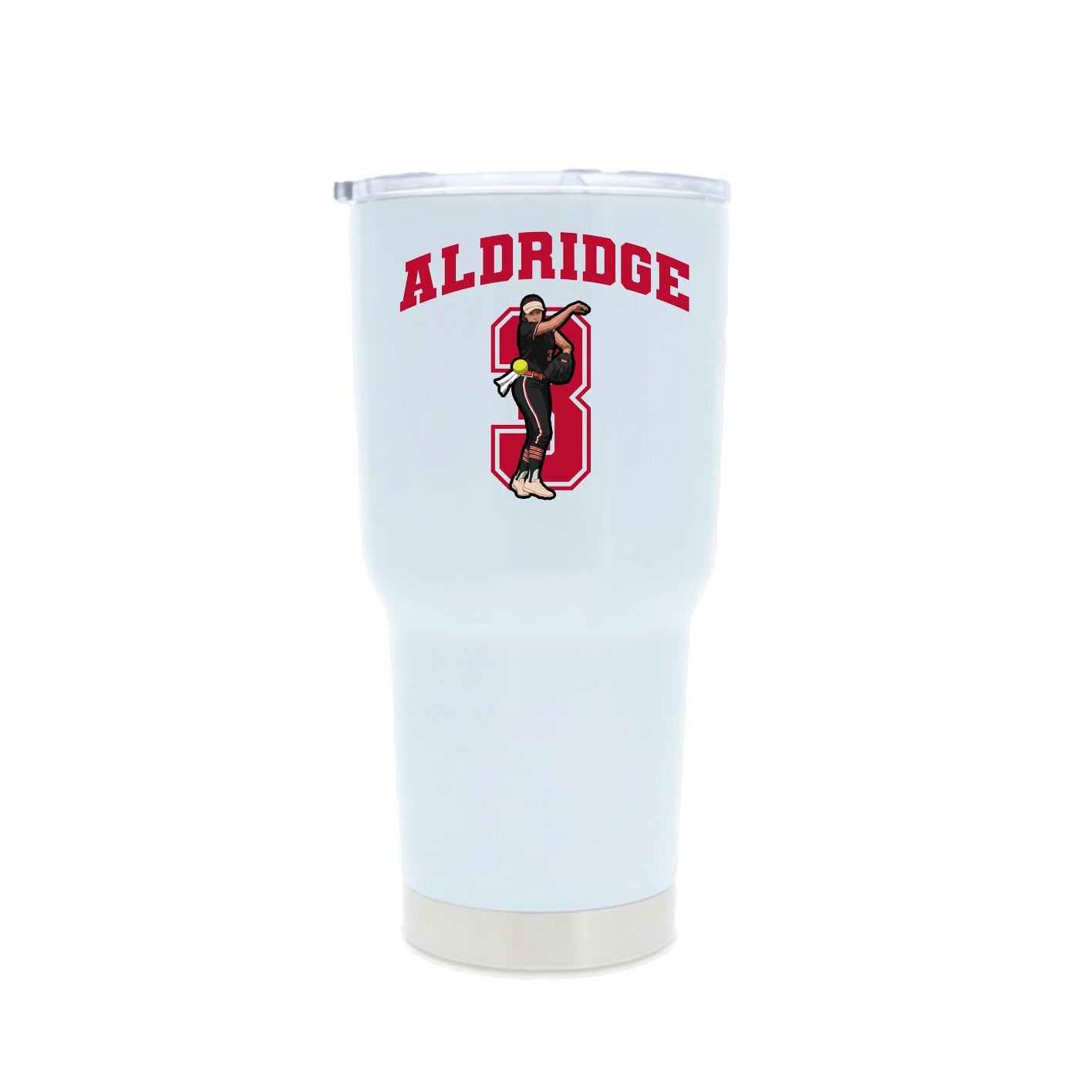 30oz Stainless Steel Tumbler — Number in White