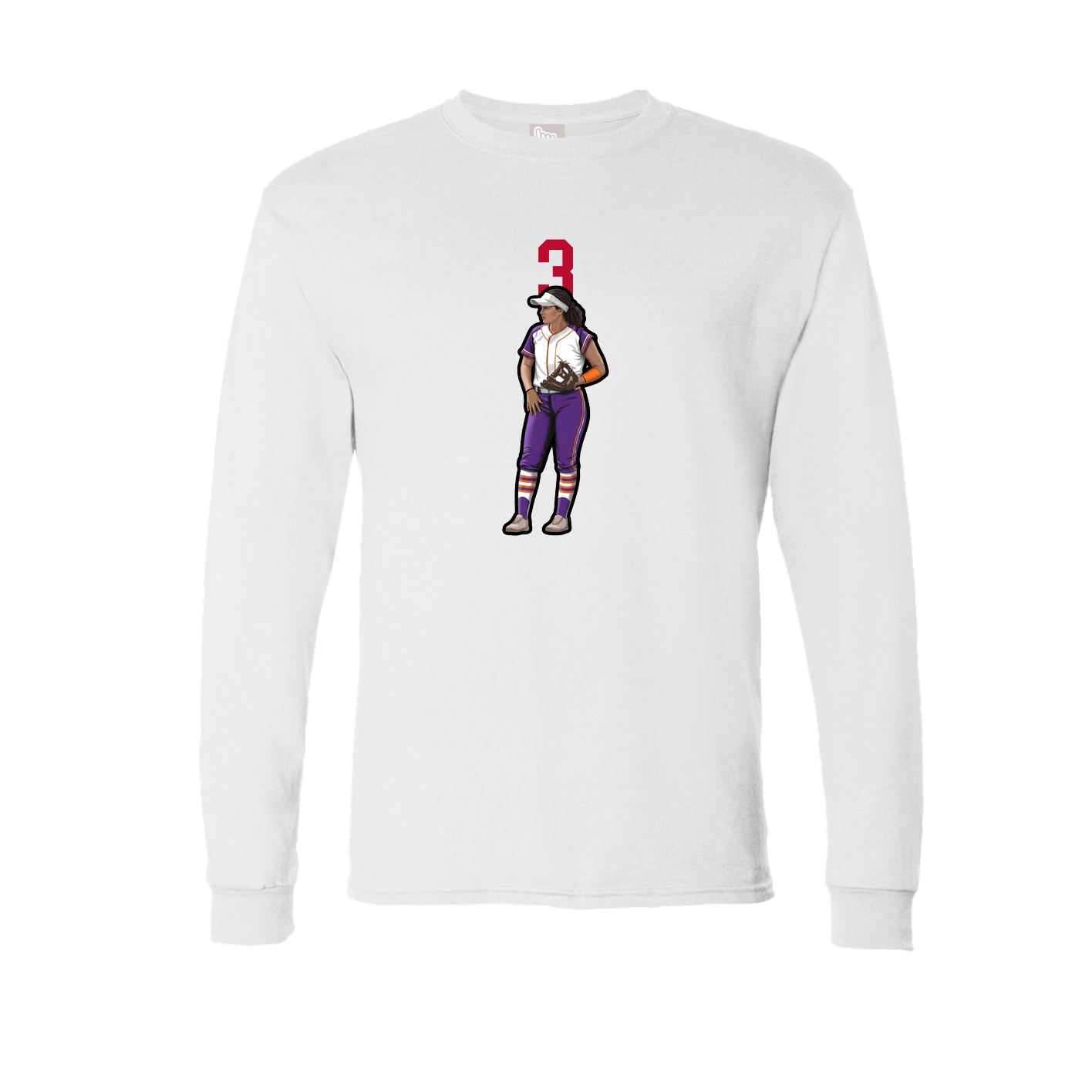 Long Sleeve Tee — Number Top in White