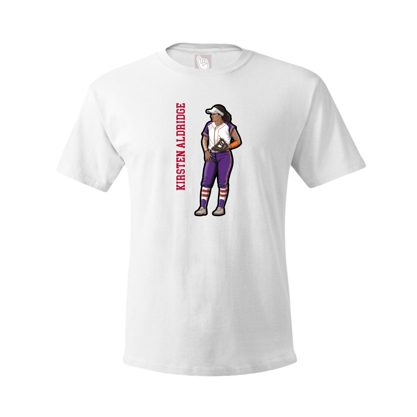 Tee — Name Vertical in White