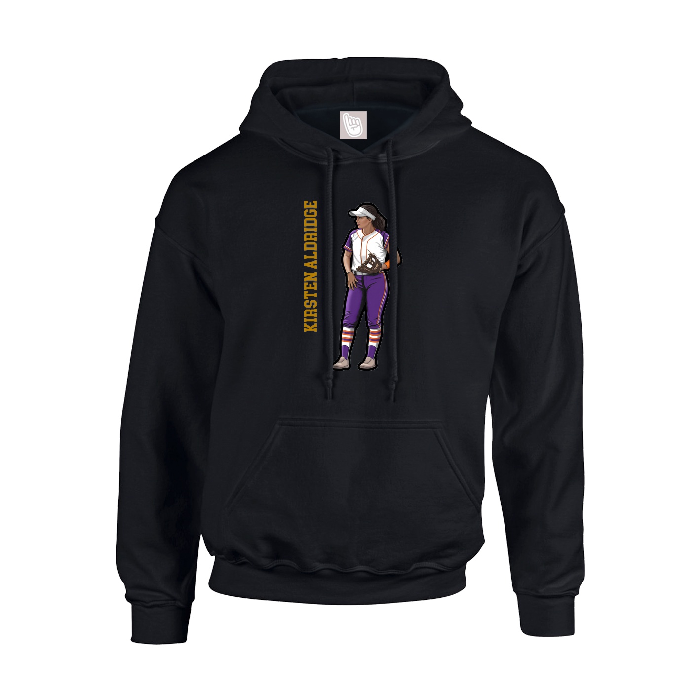 Youth Hoodie — Name Vertical in Black