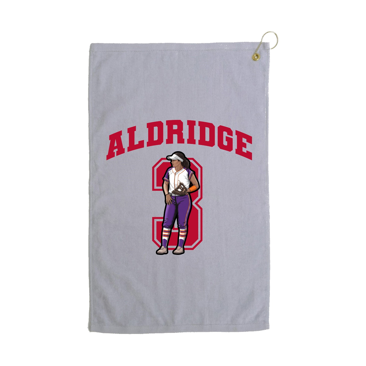 Golf Towel — Number in Grey