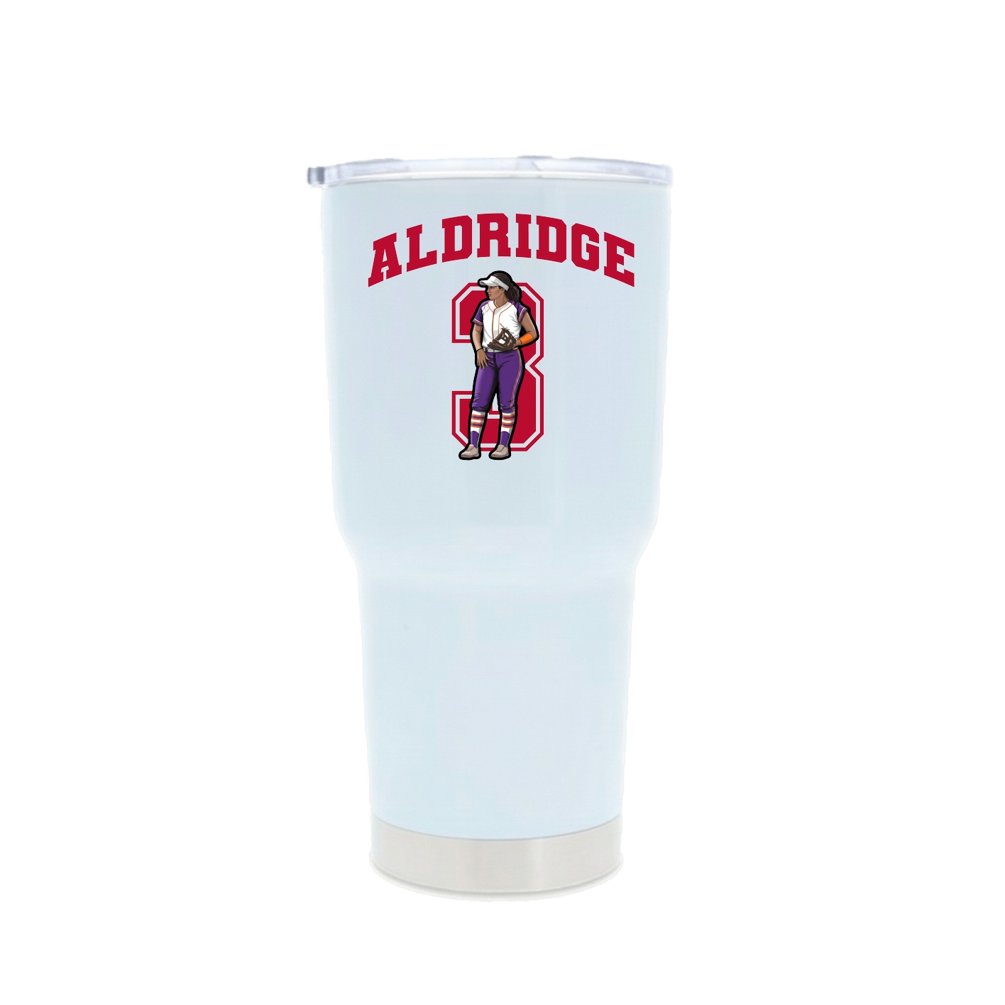 30oz Stainless Steel Tumbler — Number in White