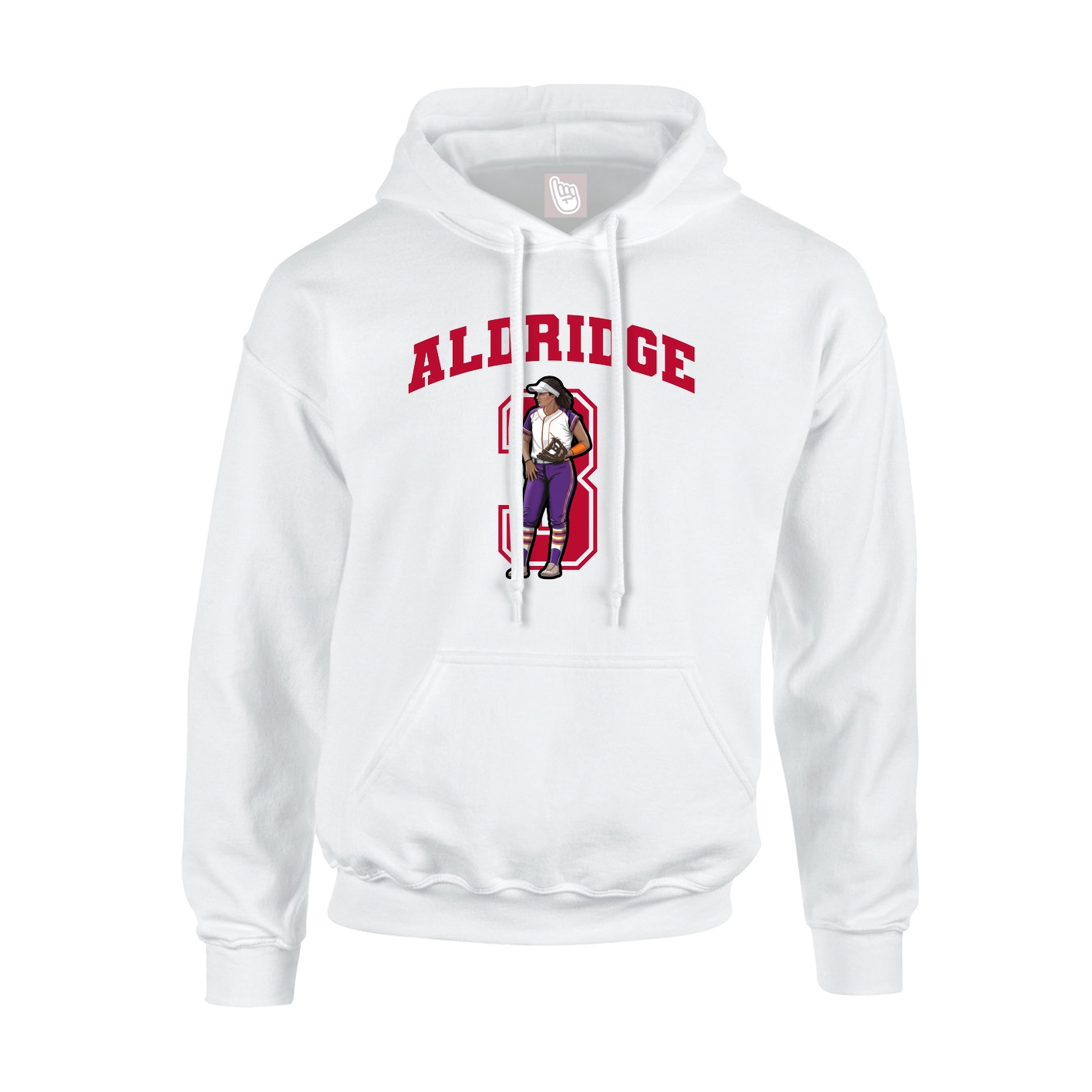Hoodie — Number in White