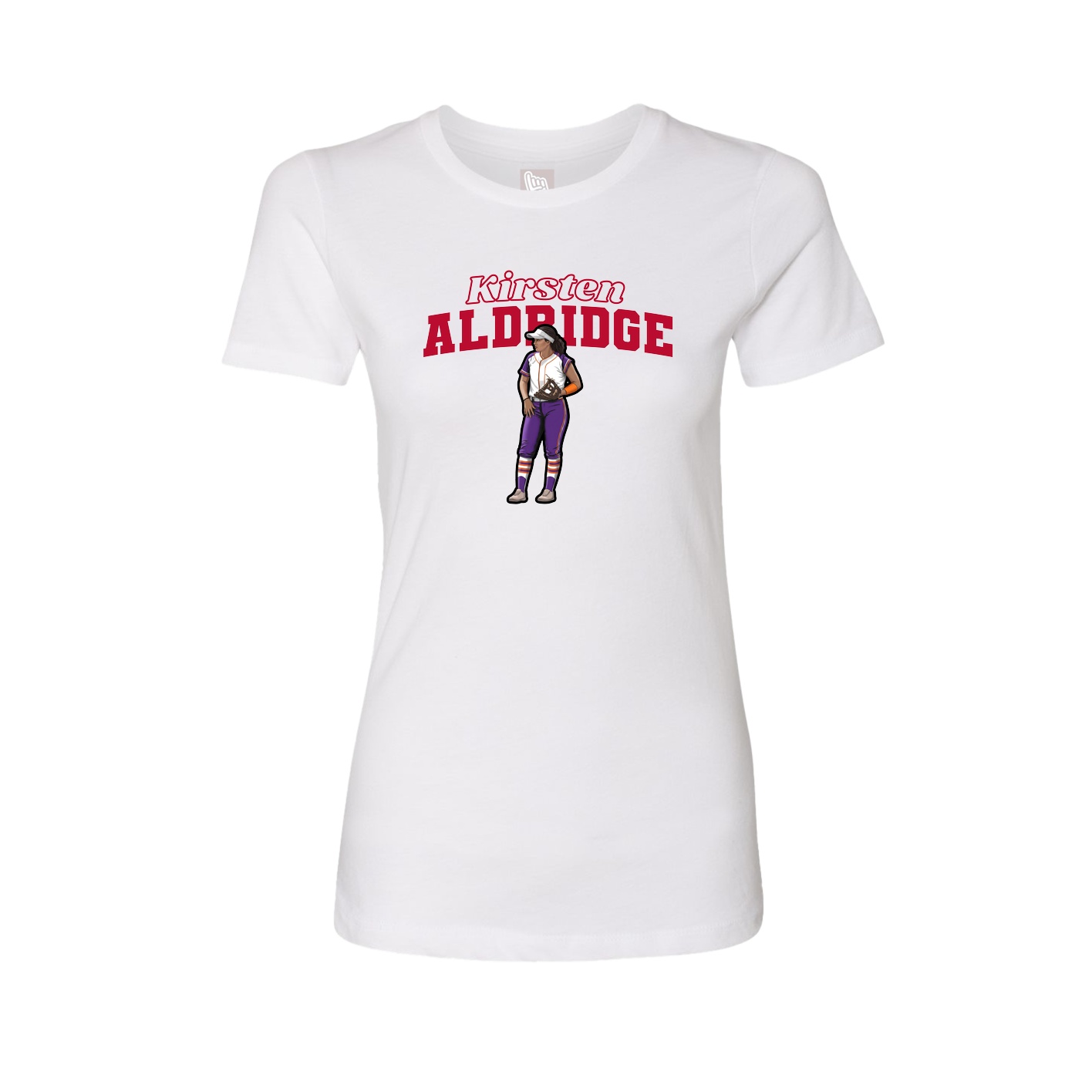 Fitted Women's Tee — Name Arch in White