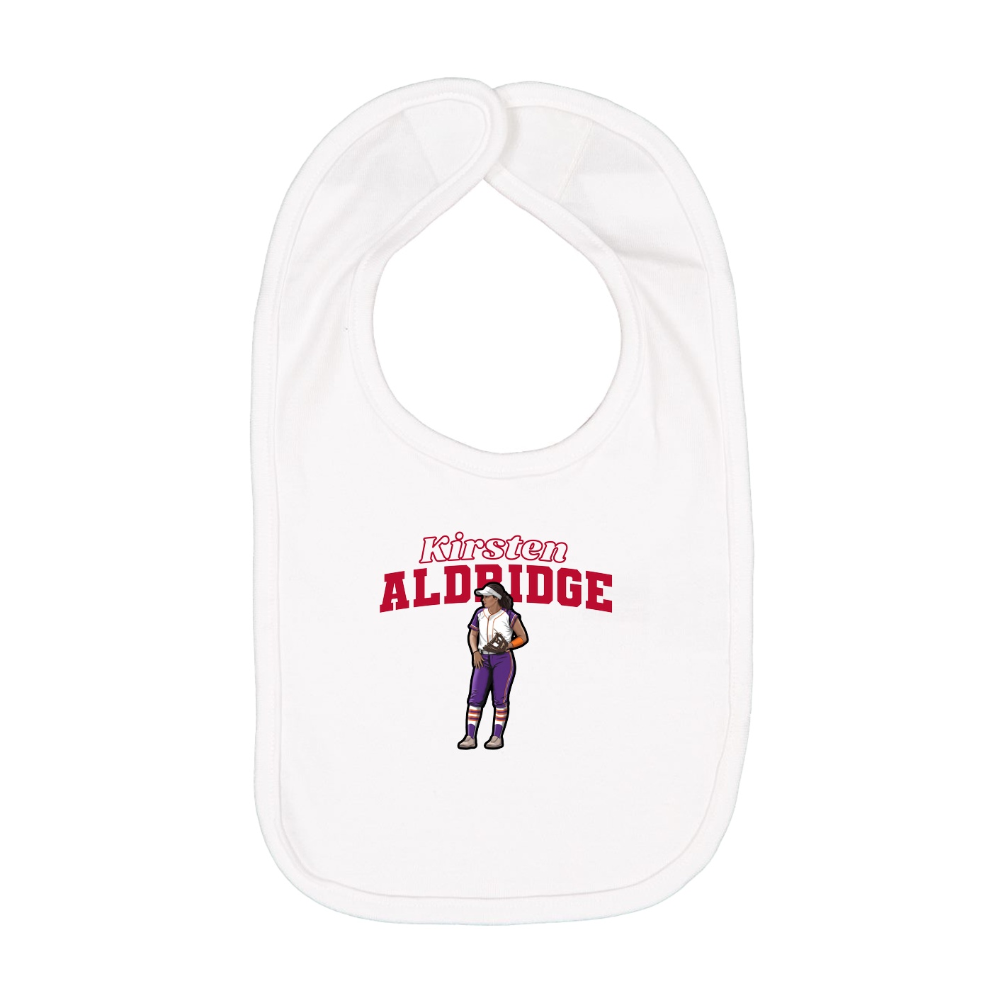 Infant Bib — Name Arch in White