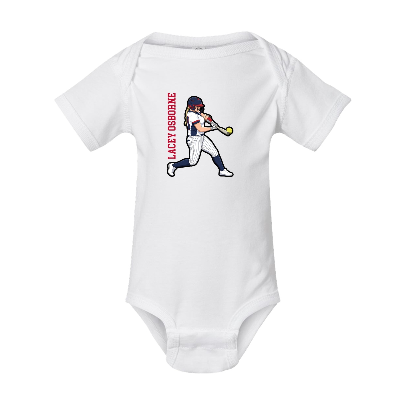 Baby Onesie — Name Vertical in White