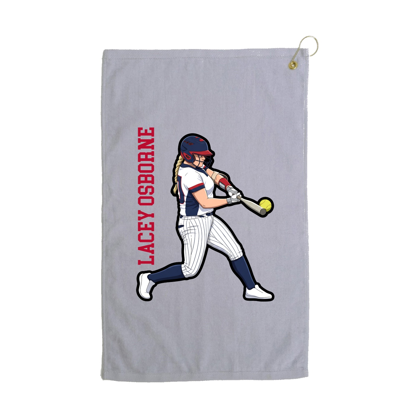 Golf Towel — Name Vertical in Grey