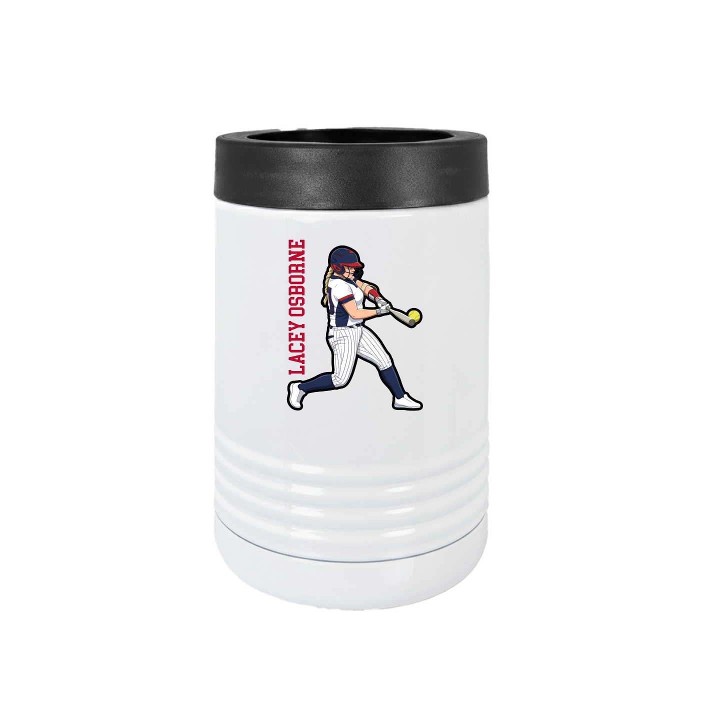 Beverage Holder — Name Vertical in White