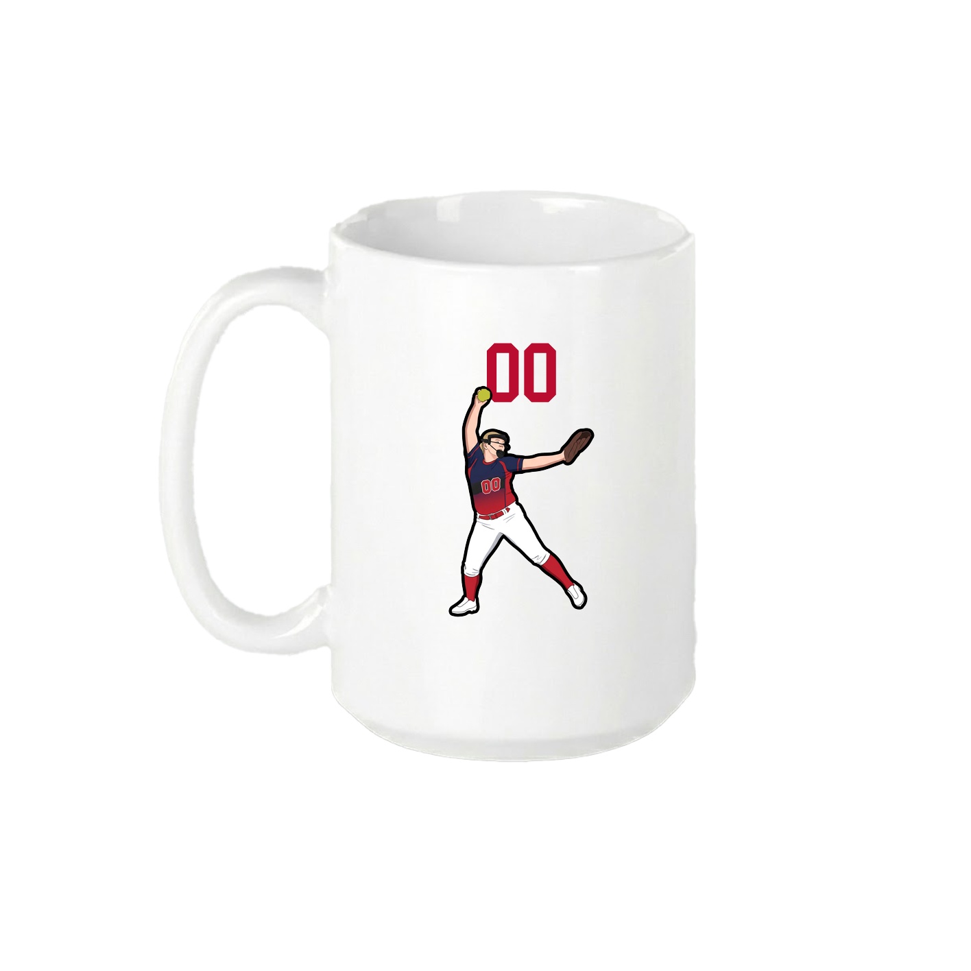 15oz Coffee Mug — Number Top in White