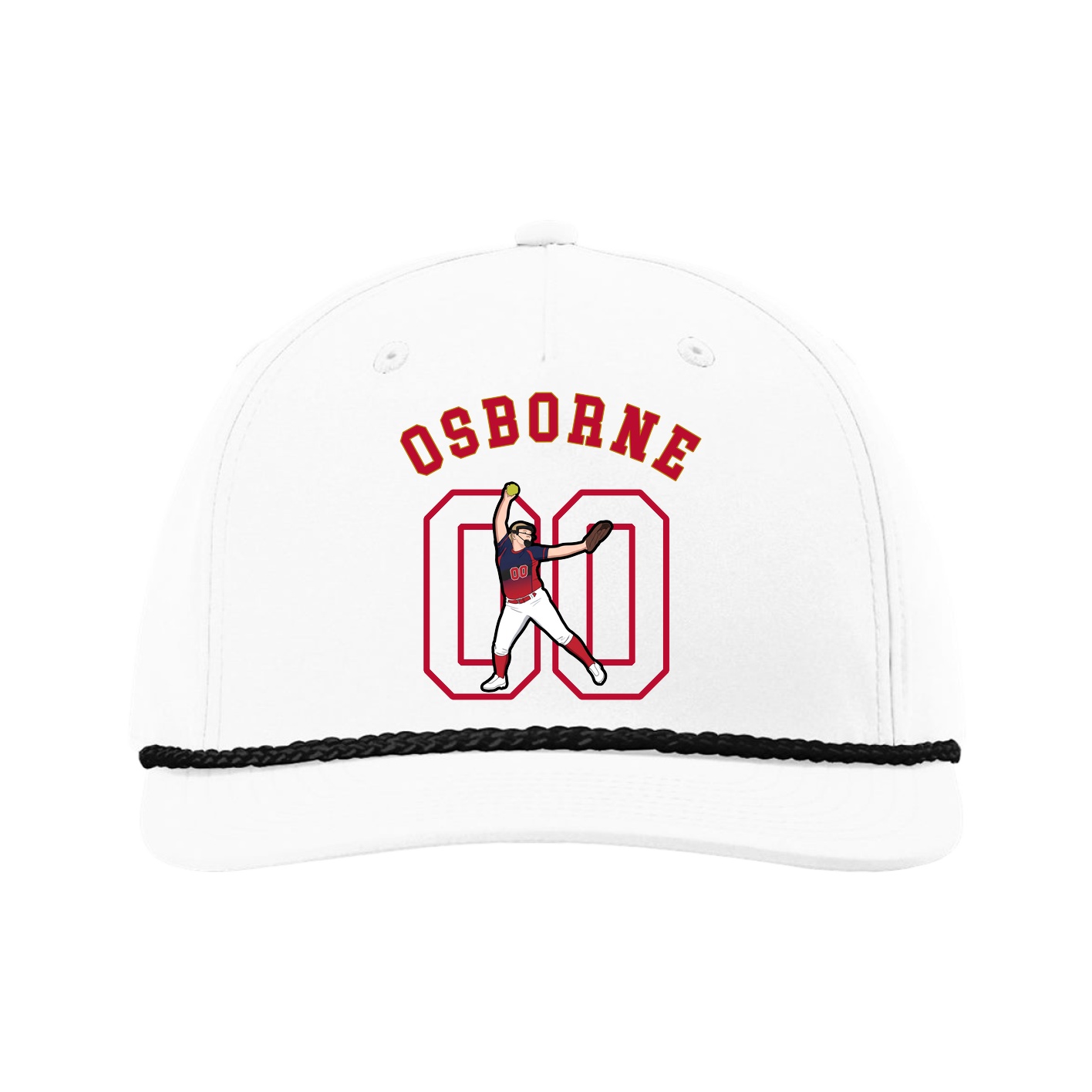 Five-Panel Classic Rope Cap — Shirsey Arch in White