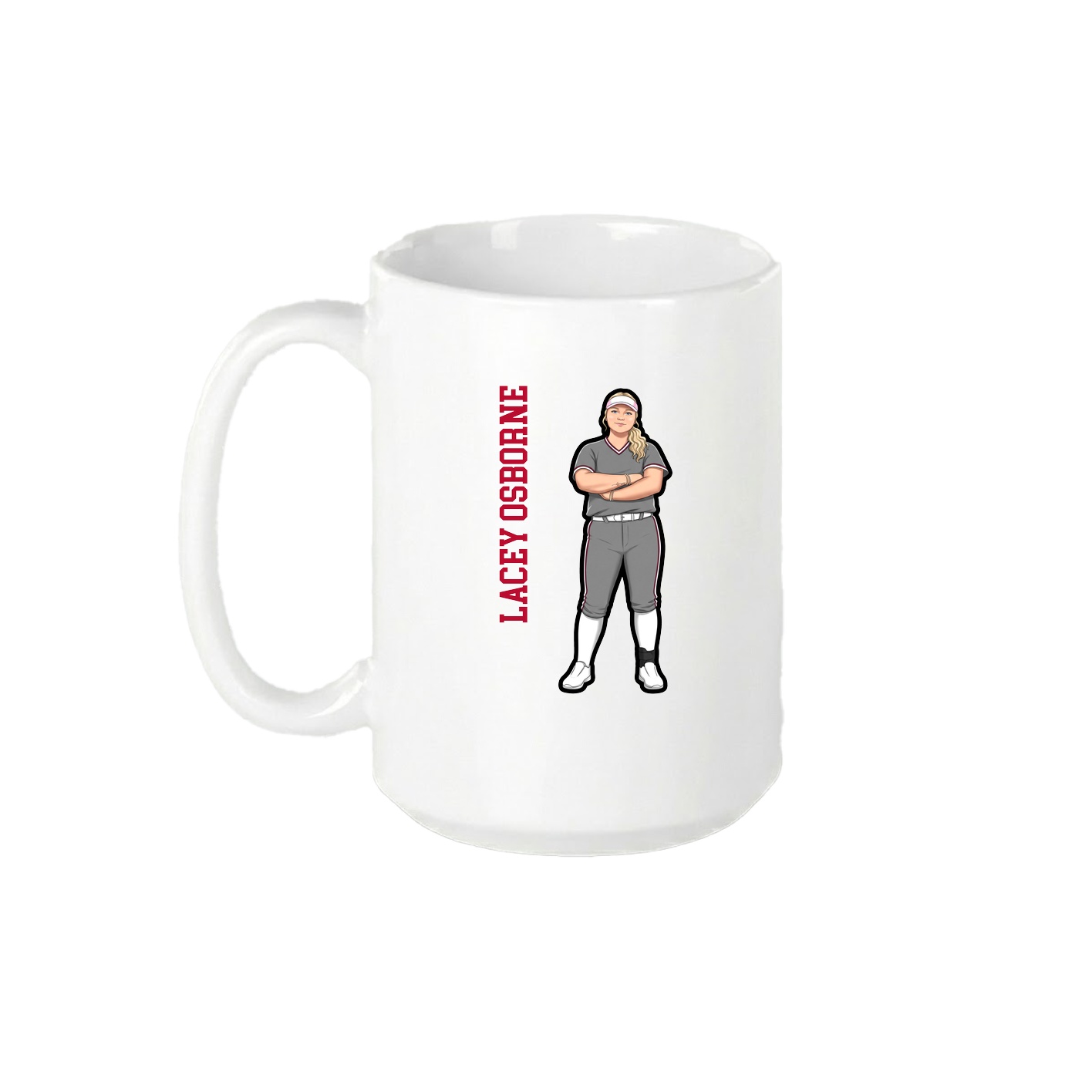 15oz Coffee Mug — Name Vertical in White
