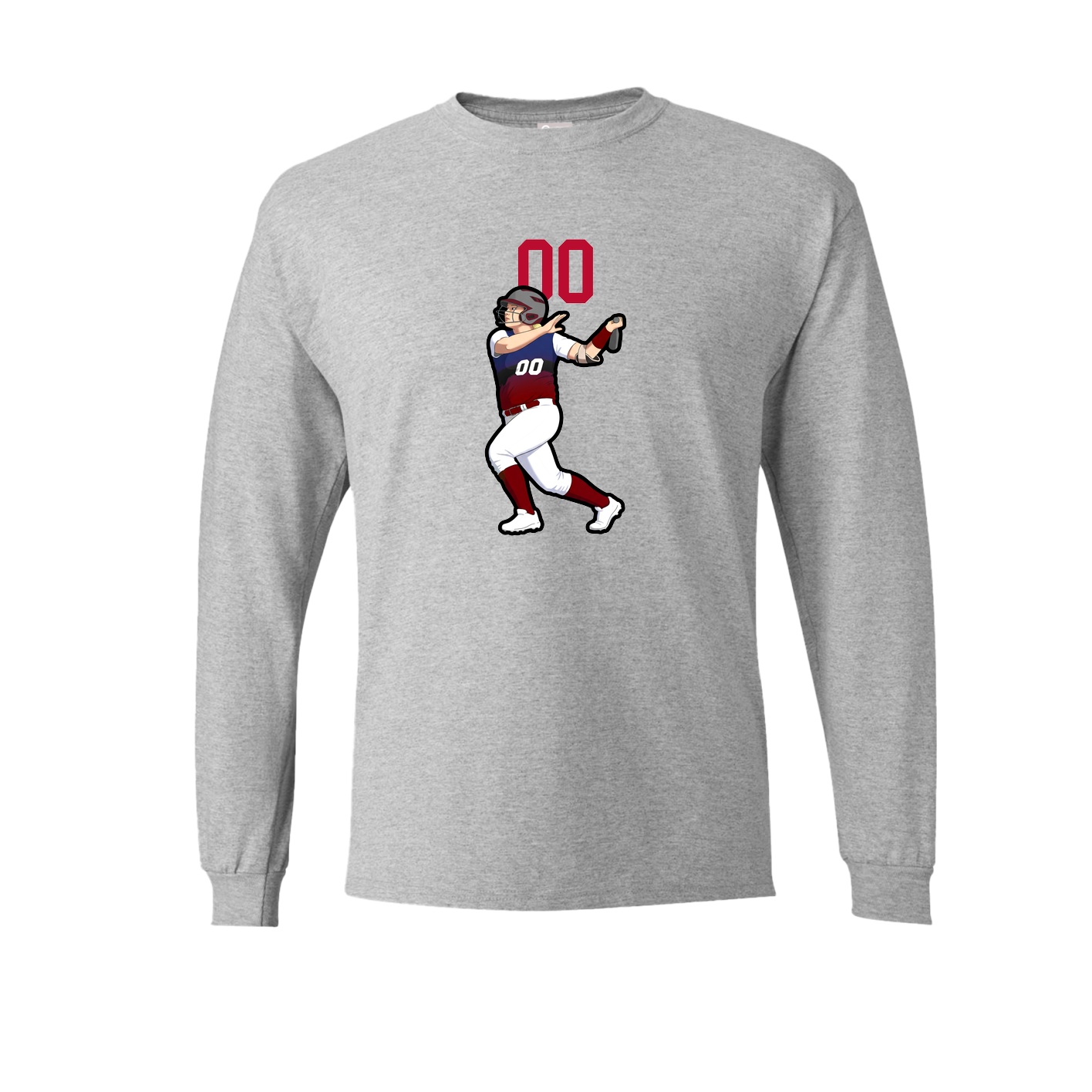 Long Sleeve Tee — Number Top in Grey