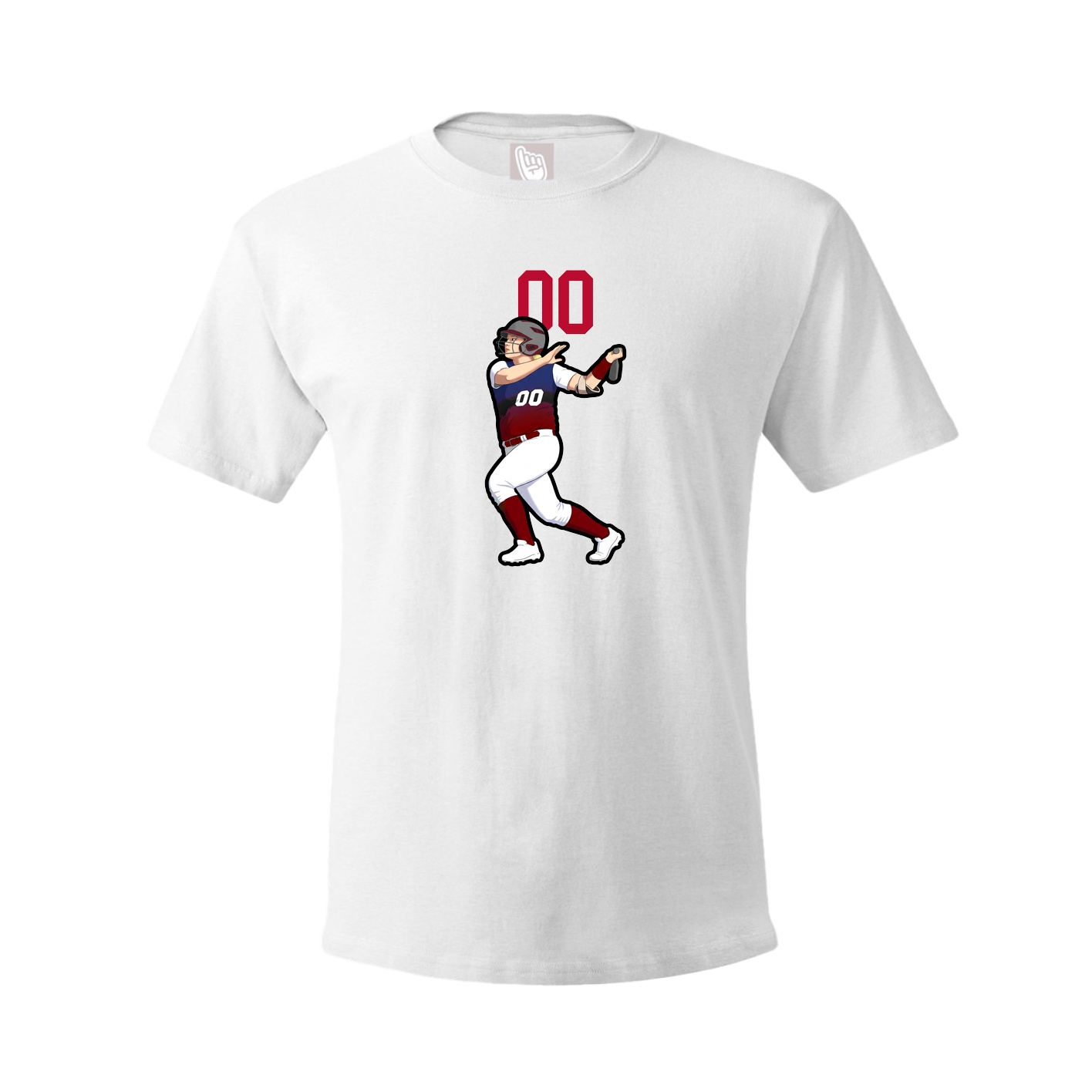 Youth Tee — Number Top in White