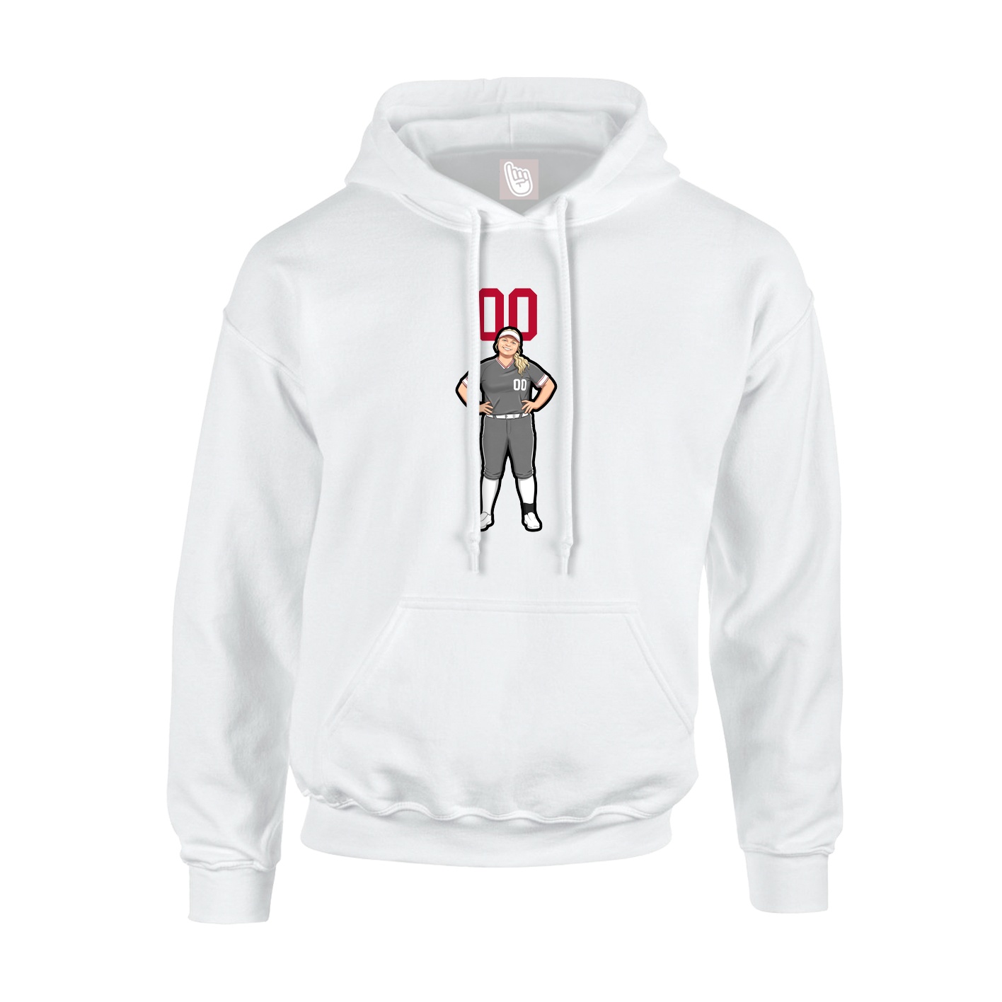 Youth Hoodie — Number Top in White