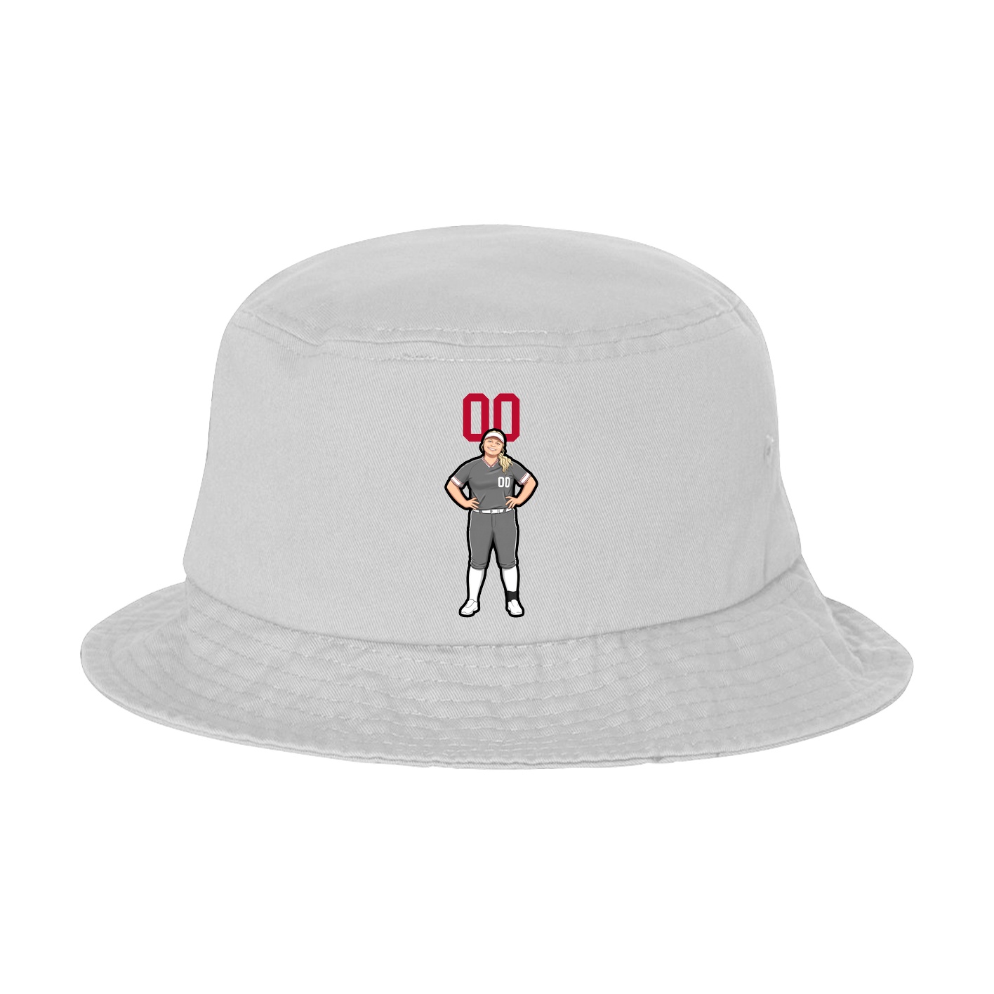 Bucket Cap — Number Top in White