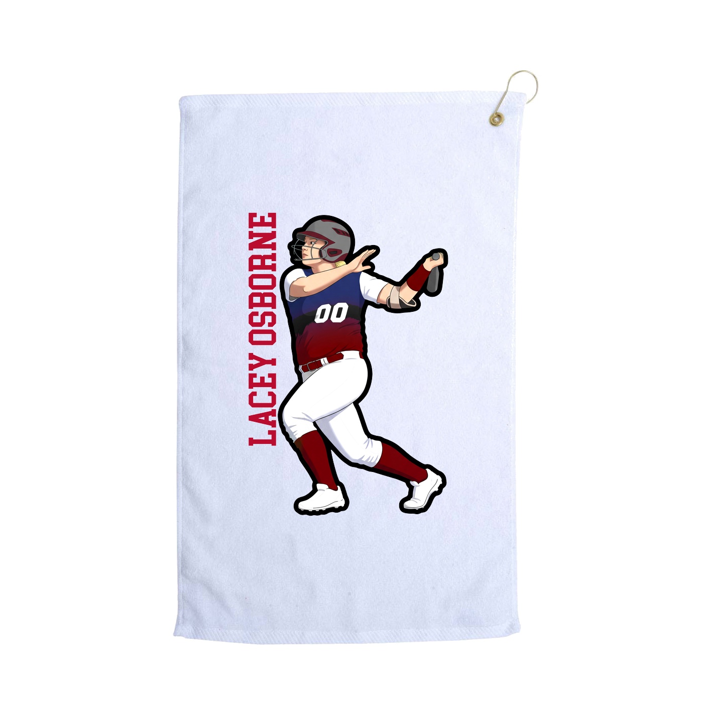 Golf Towel — Name Vertical in White