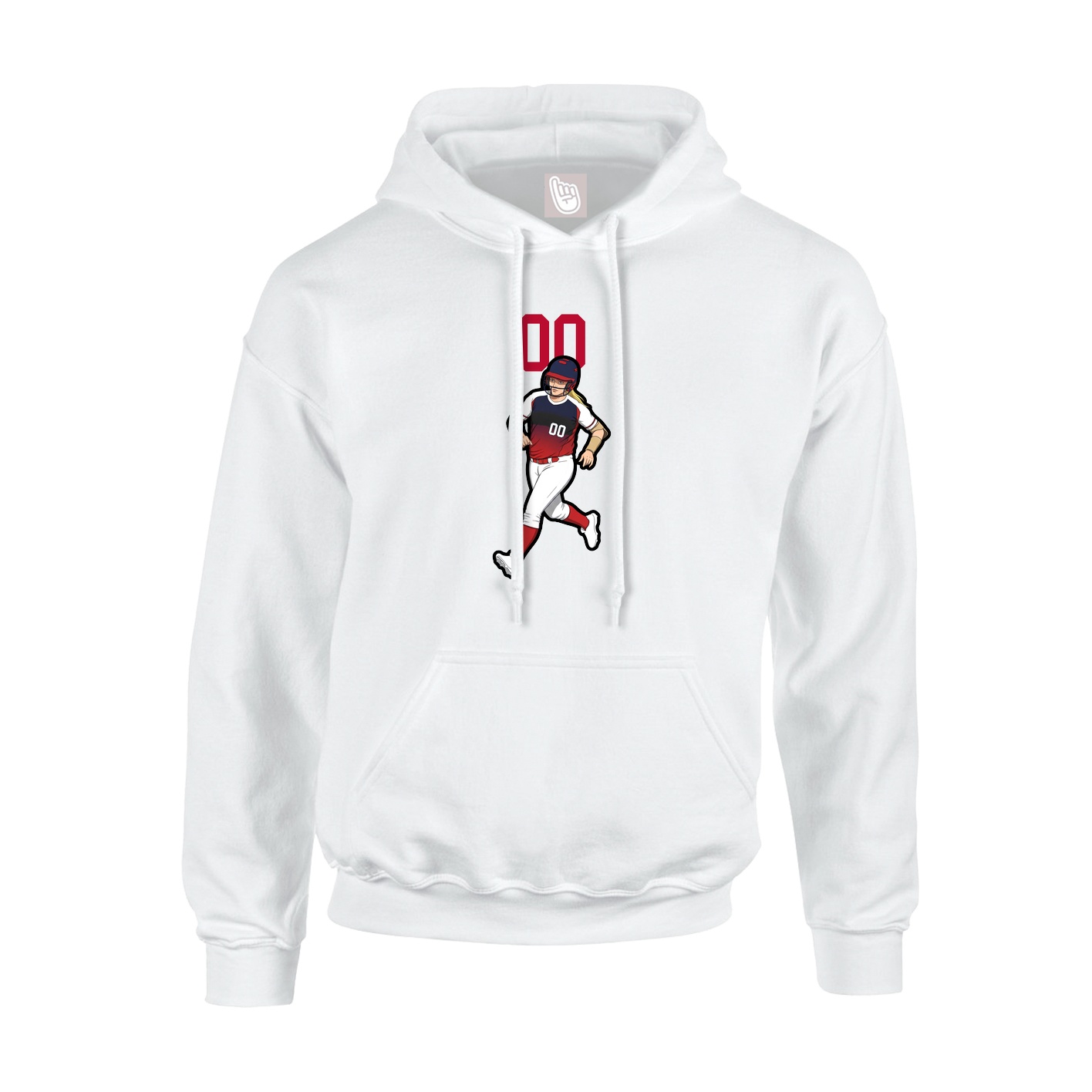Youth Hoodie — Number Top in White