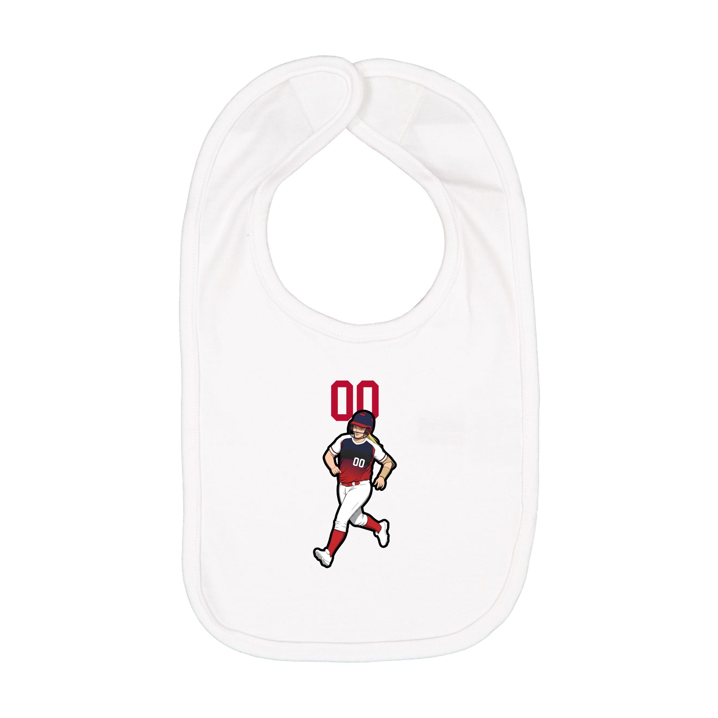 Infant Bib — Number Top in White