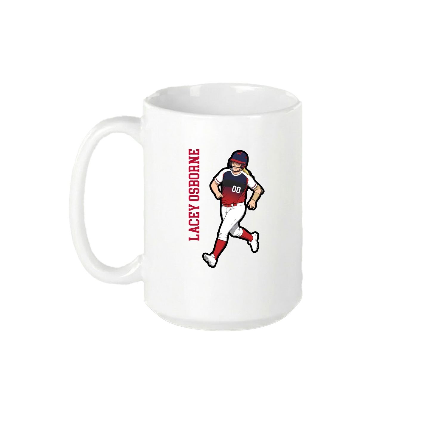 15oz Coffee Mug — Name Vertical in White